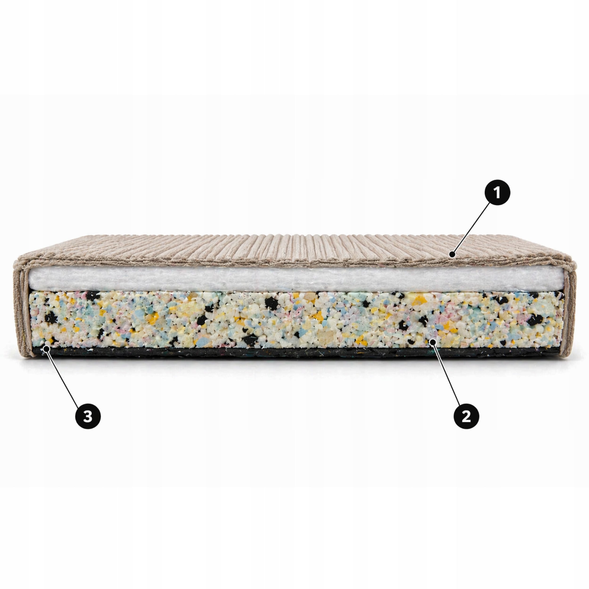 DOG BED BEDDING PLAYPEN MATTRESS MAT BEIGE CORDUROY 90X60X8 CM Product width 60 cm