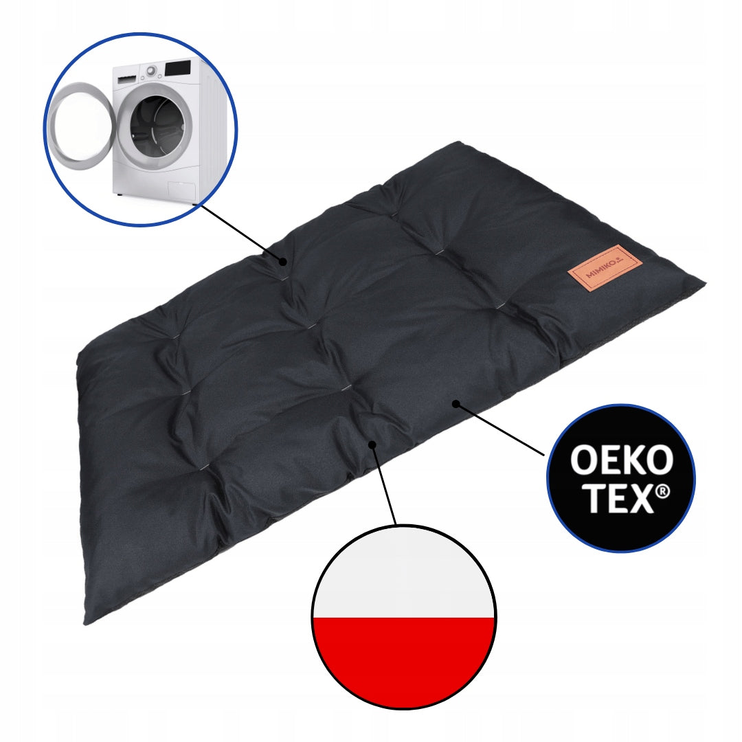 DOG BED WATERPROOF CUSHION 100 X 70cm MIMIKO PETS XL BLACK EAN (GTIN) 5903949852684