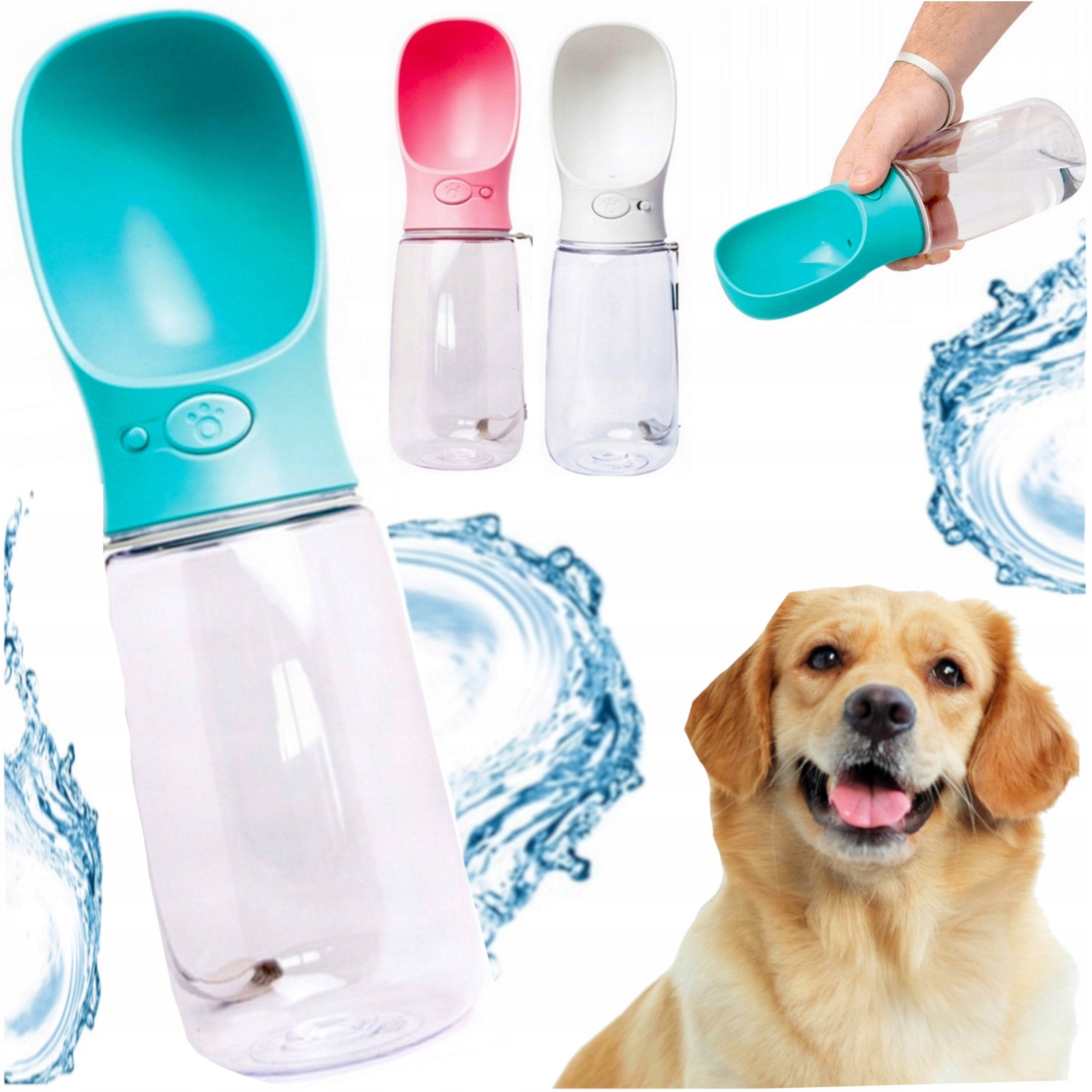 DOG BOTTLE TOURIST DRINKER BOWL PORTABLE WATER WALK WATER BOTTLE 550ML