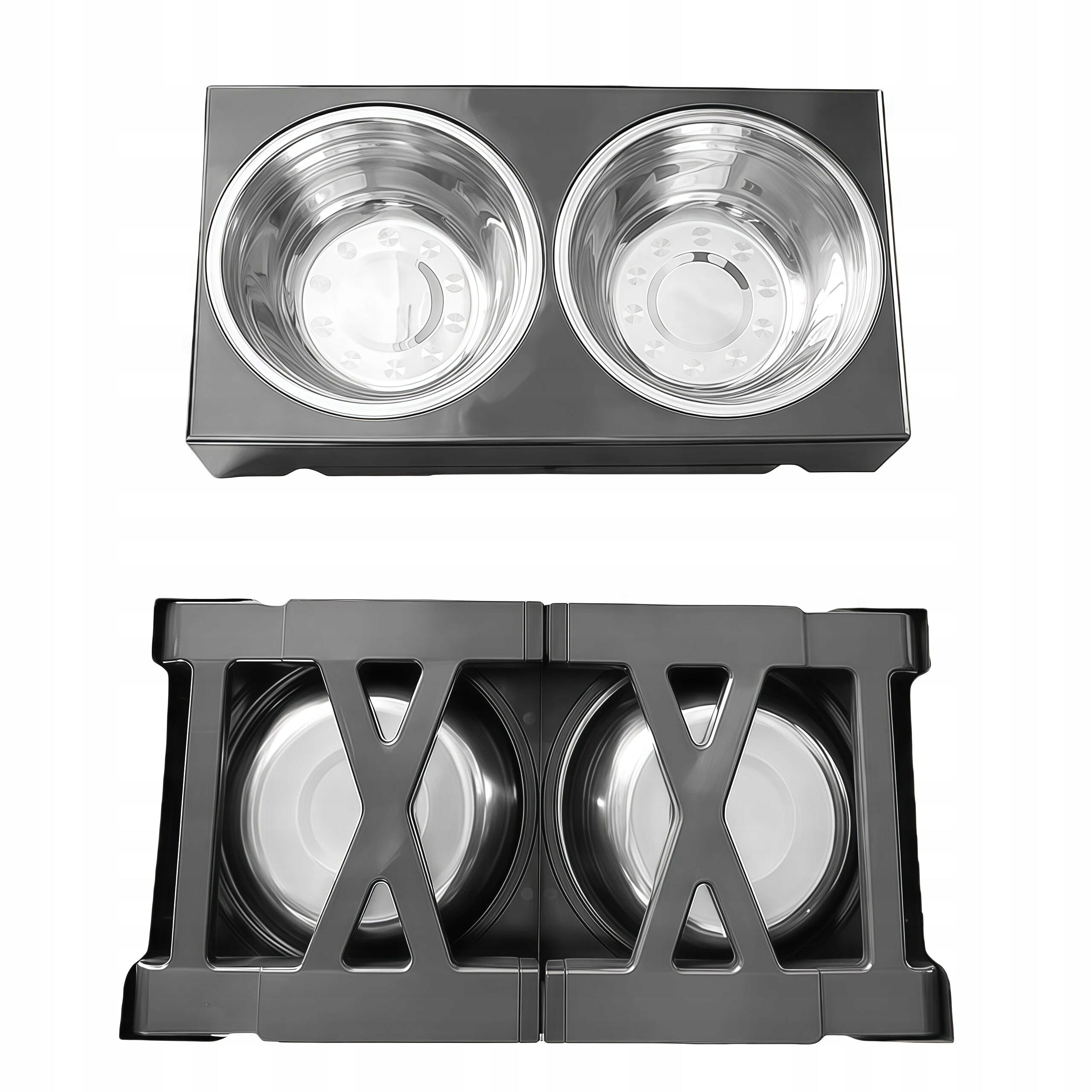DOG BOWL 2IN1 ADJUSTABLE STAND 5HEIGHT GREY 1100ML FOR BIG DOGS Type slows down consumption