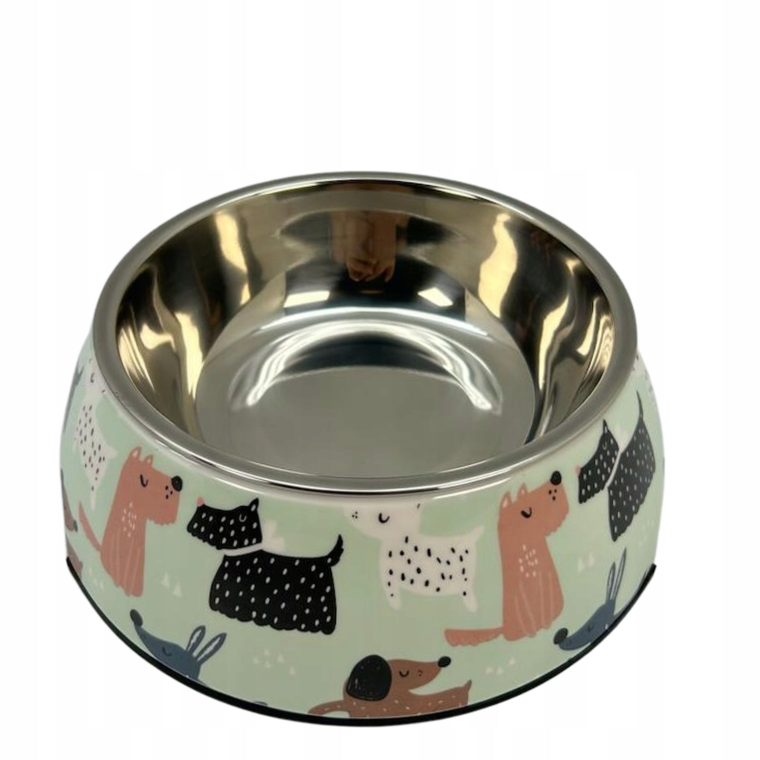 DOG BOWL LARGE PULL-OUT STAINLESS CARTRIDGE NON-SLIP GREEN Manufacturer code Multishoper No. 6 big mint