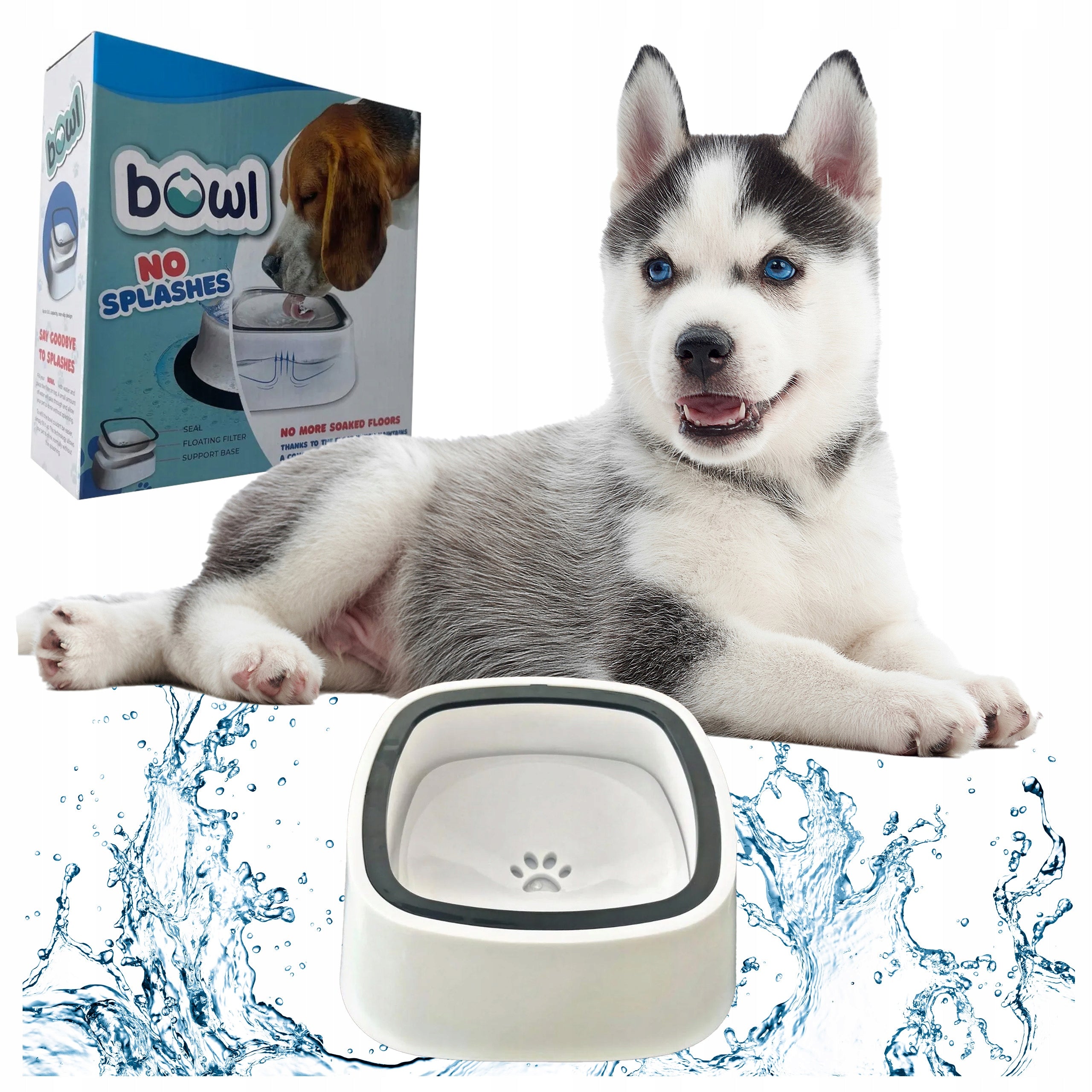DOG BOWL SPLASH-FREE CAT WATER SPLASH 1,5L LARGE 1500ml