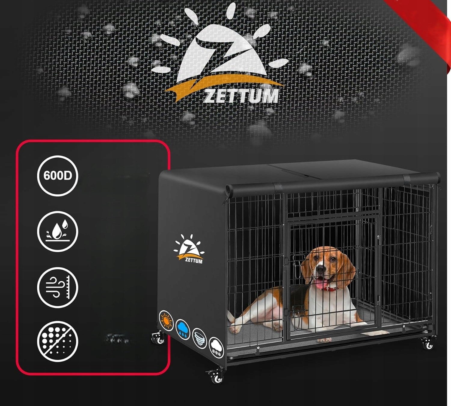 DOG CAGE COVER WATERPROOF UNIVERSAL 91CM COVER FOR CAR Trade name POKROWIEC NA KLATKĘ DLA PSA WODOODPORNY UNIWERSALNA 105CM NAKRYCIE DO AUTA