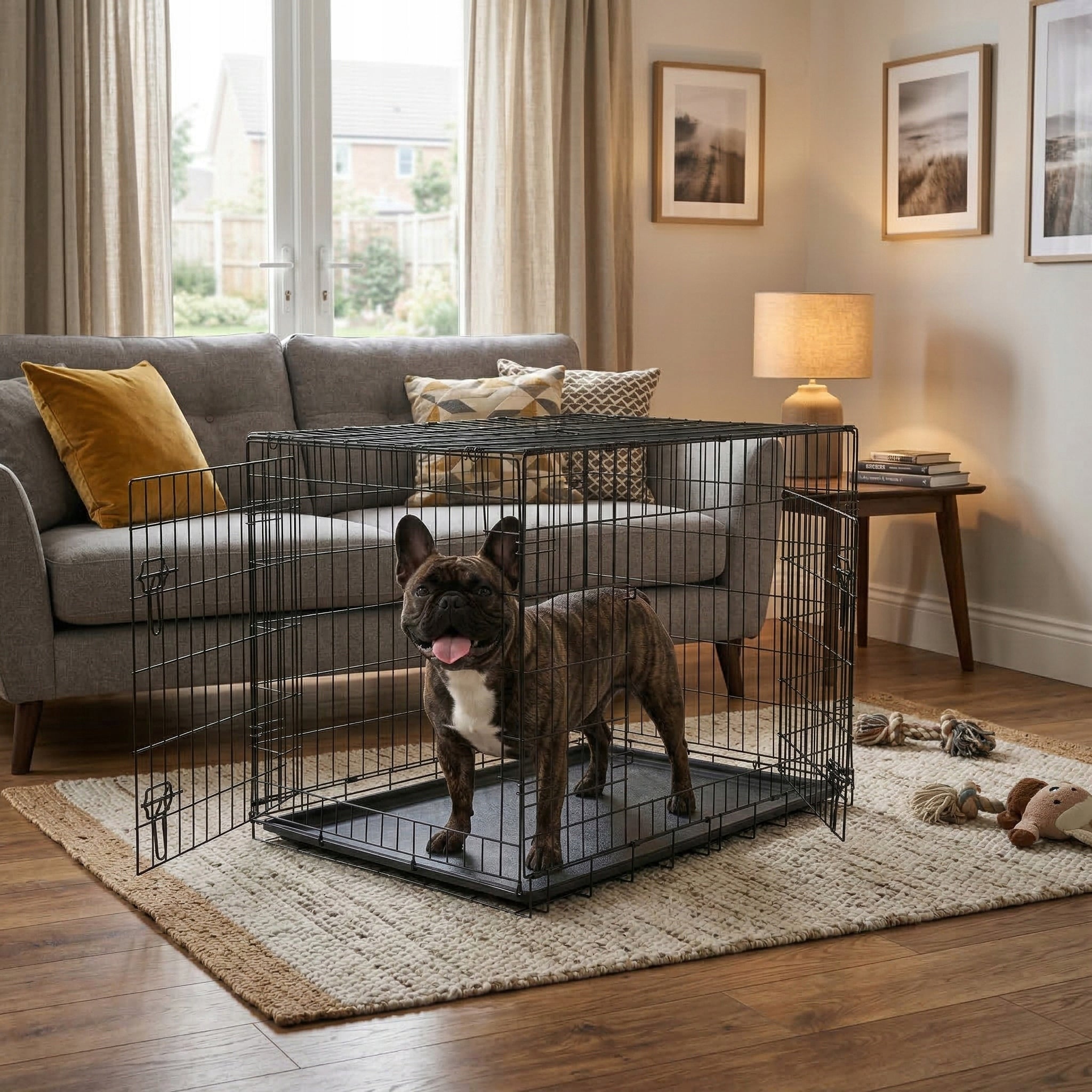 DOG CAGE METAL KENNEL DOG ANIMAL TRANSPORTER FOLDING L Packaging status original