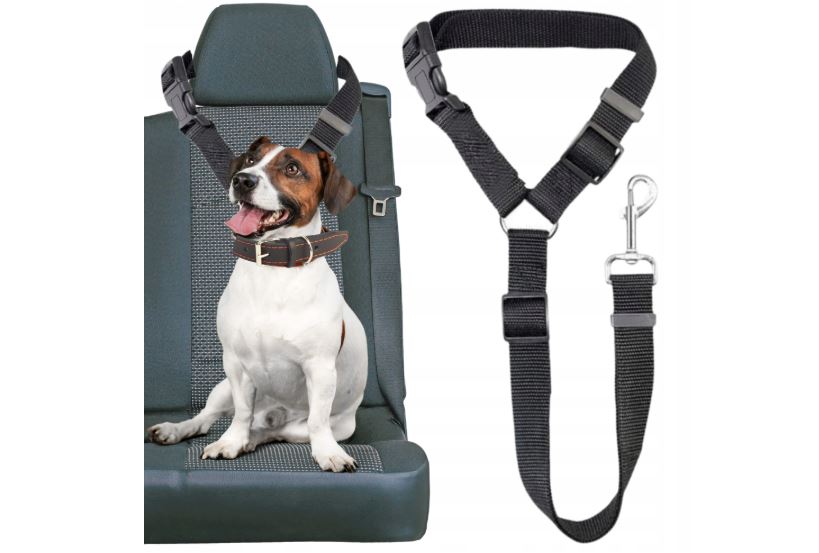 DOG CAR LEASH CAR SEAT BELT WITH ADJUSTABLE HEADREST Brand Wobell