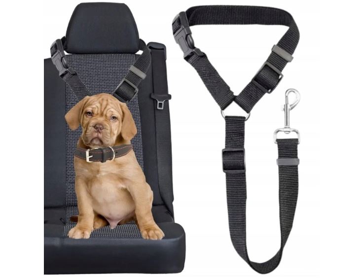 DOG CAR LEASH CAR SEAT BELT WITH ADJUSTABLE HEADREST Packaging status original