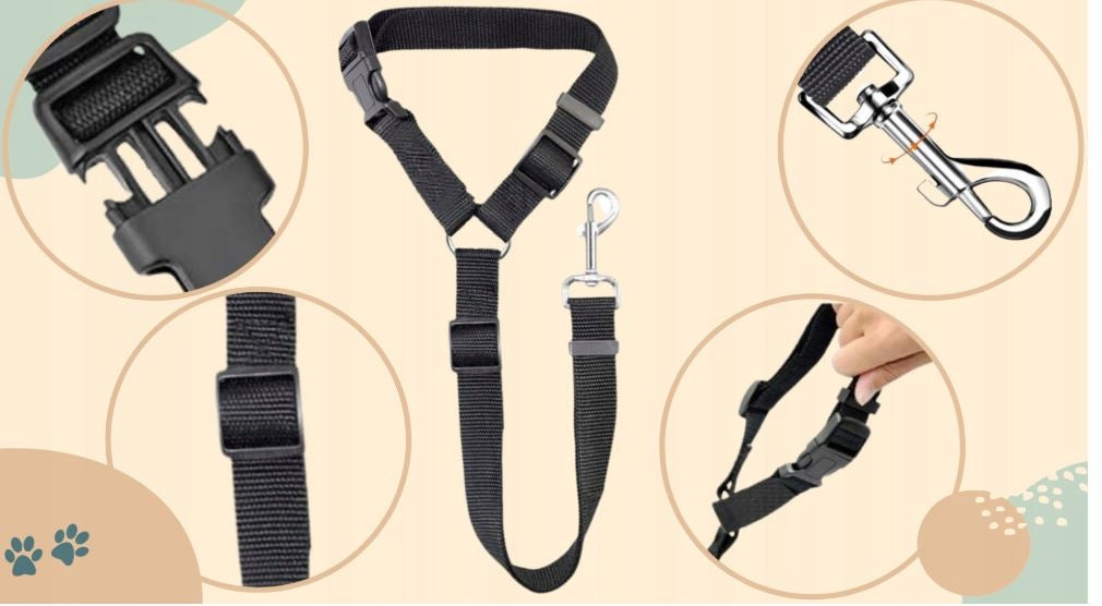 DOG CAR LEASH CAR SEAT BELT WITH ADJUSTABLE HEADREST Trade name PASY BEZPIECZEŃSTWA DLA ZWIERZĄT