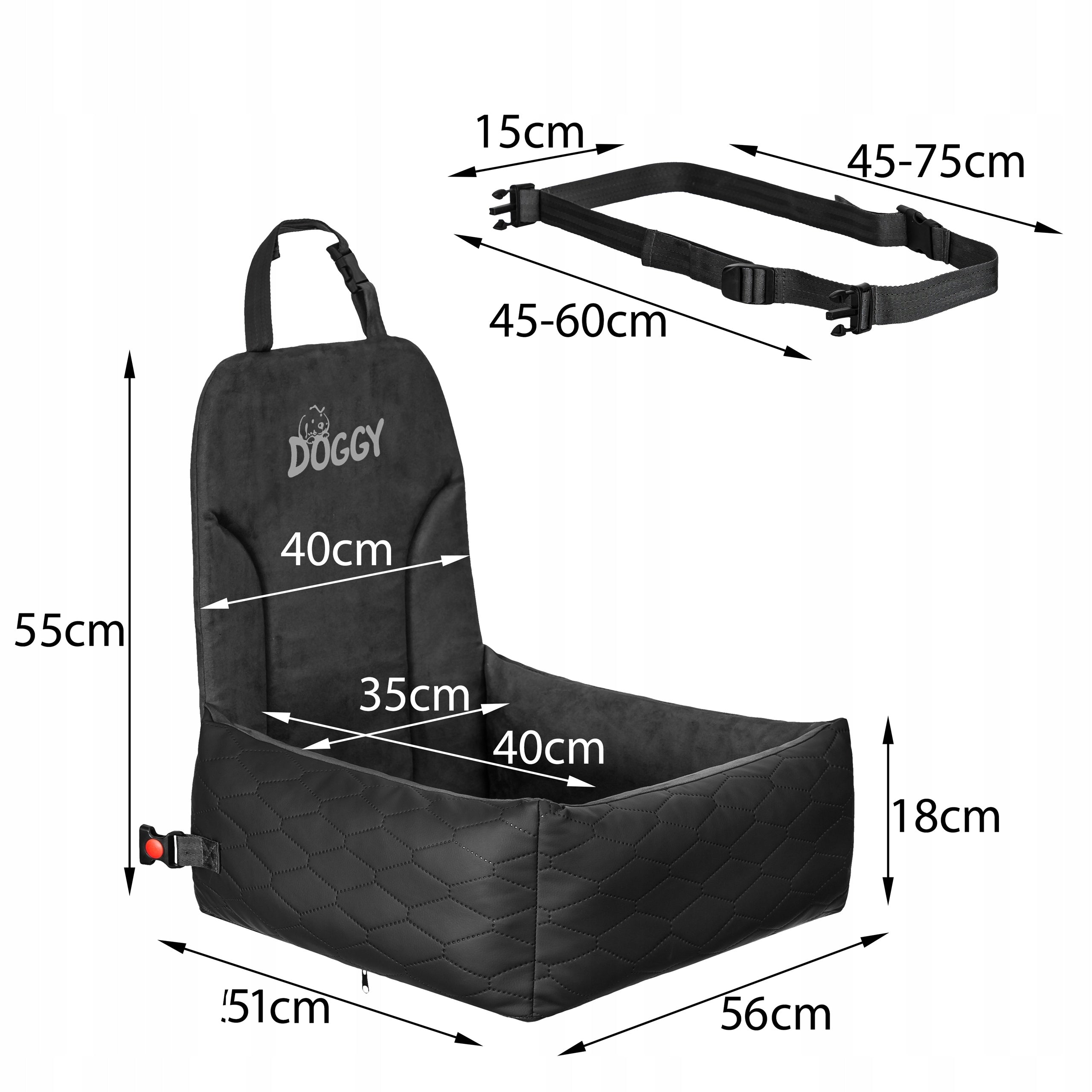 DOG CAR SEAT Car Bed with Eco-leather for Cat Dog Main material fabric