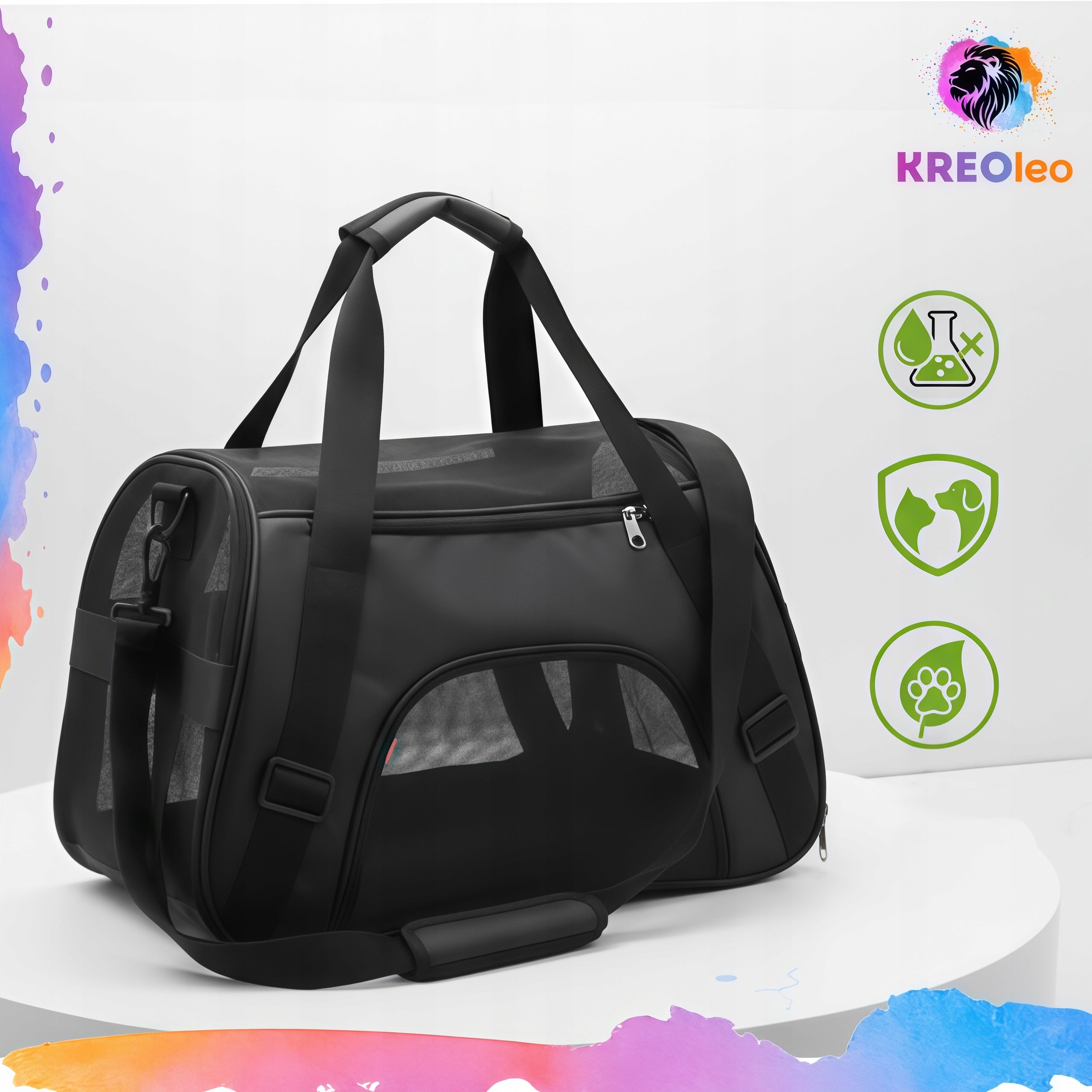 DOG CARRIER PET BAG 2 COLORS 43*28*19 CM ON FRAME Brand KREOleo
