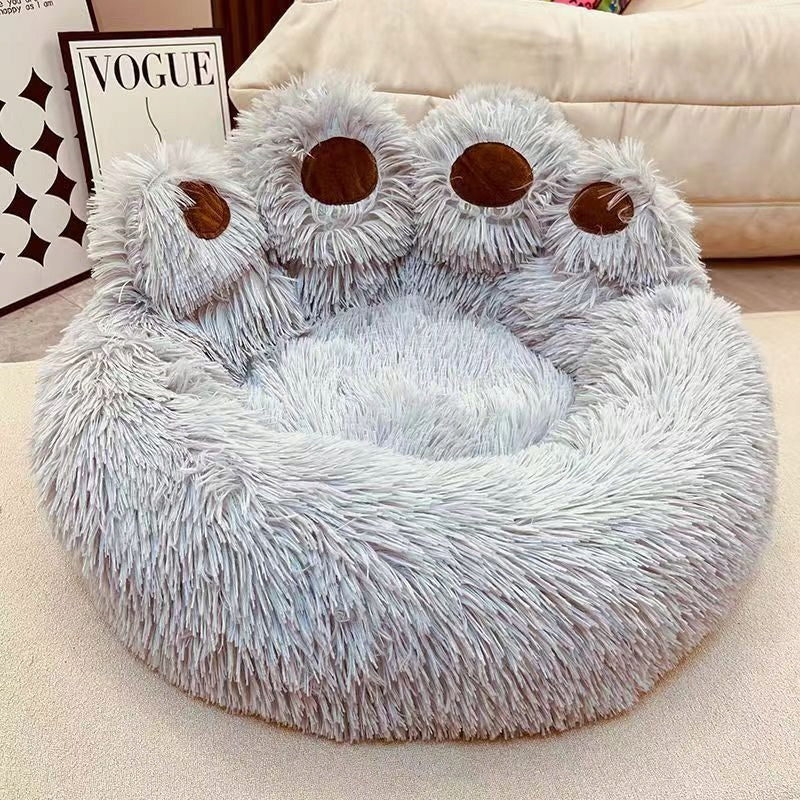 DOG CAT BED SOFT PAWS HAIRY BED PLUSH L 70 cm Product width 60 cm