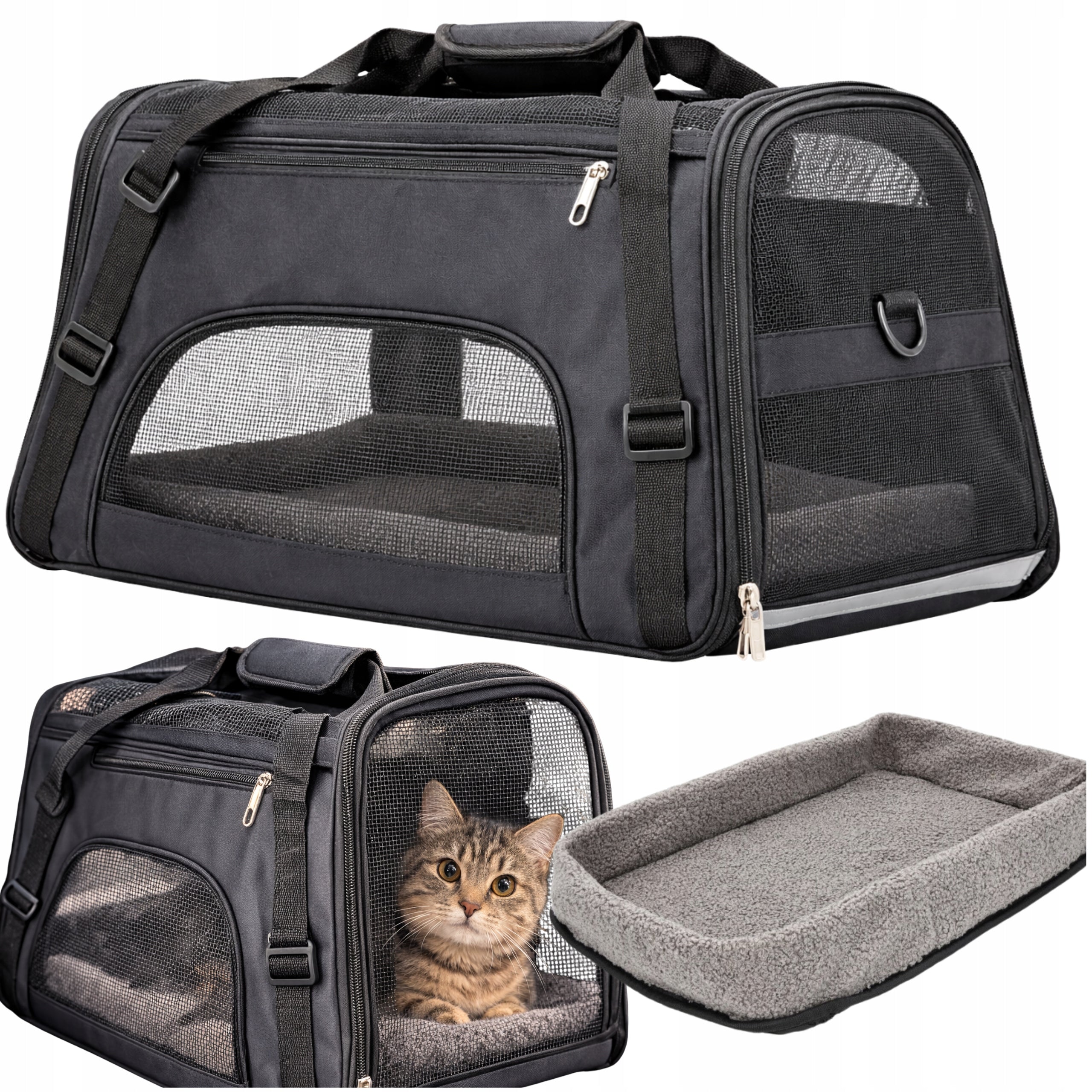 DOG CAT CARRIER BAG WITH PLUSH MAT FOR CARRYING ANIMALS L