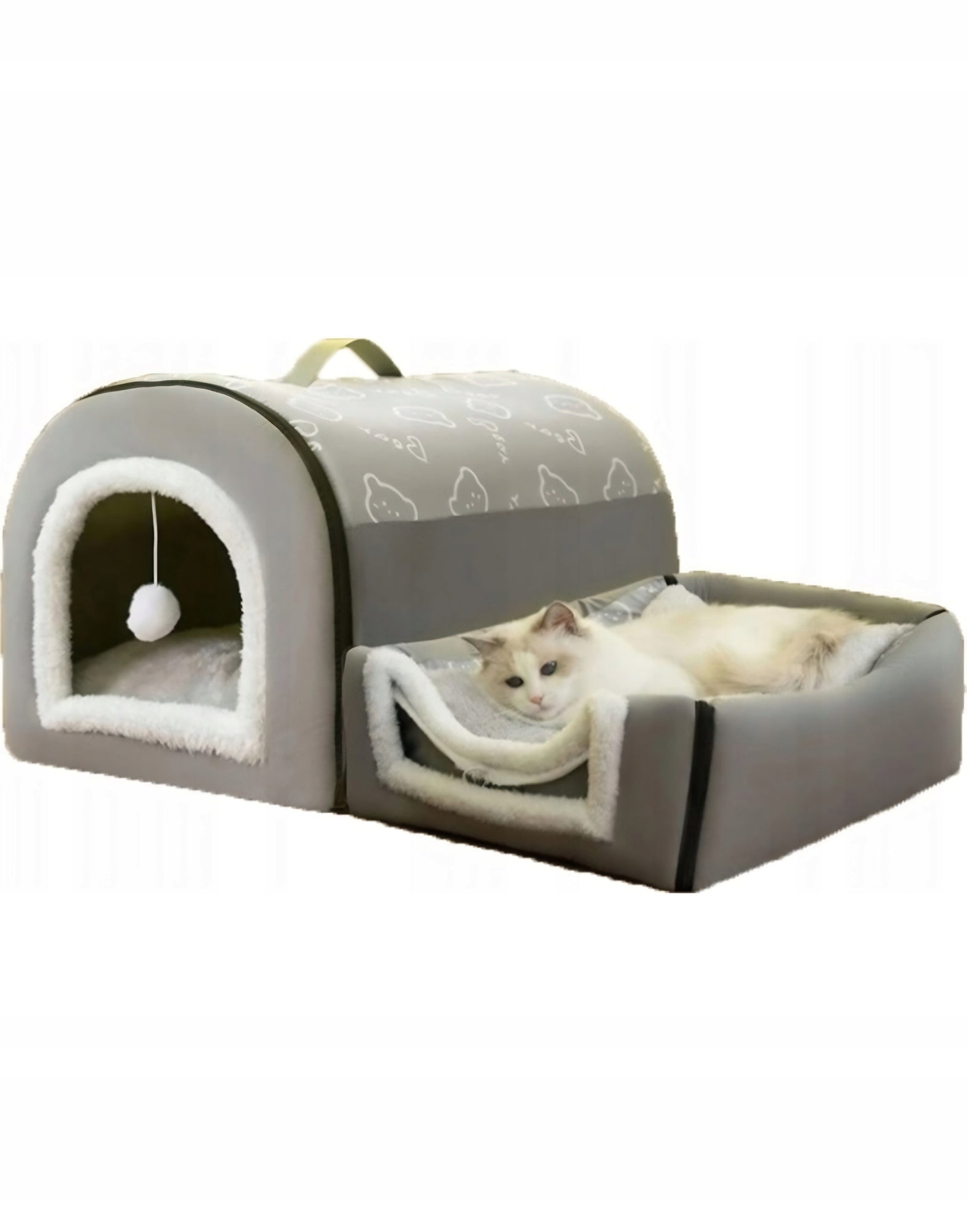 DOG CAT HOUSE BED BOOTH BED XL 60x42x37cm GREY FOLDING Manufacturer code PK DH-08-XL