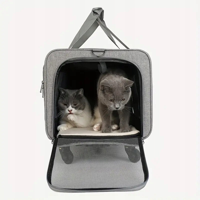 DOG CAT TRANSPORTER CARRY BAG WITH WHEELS Color gray