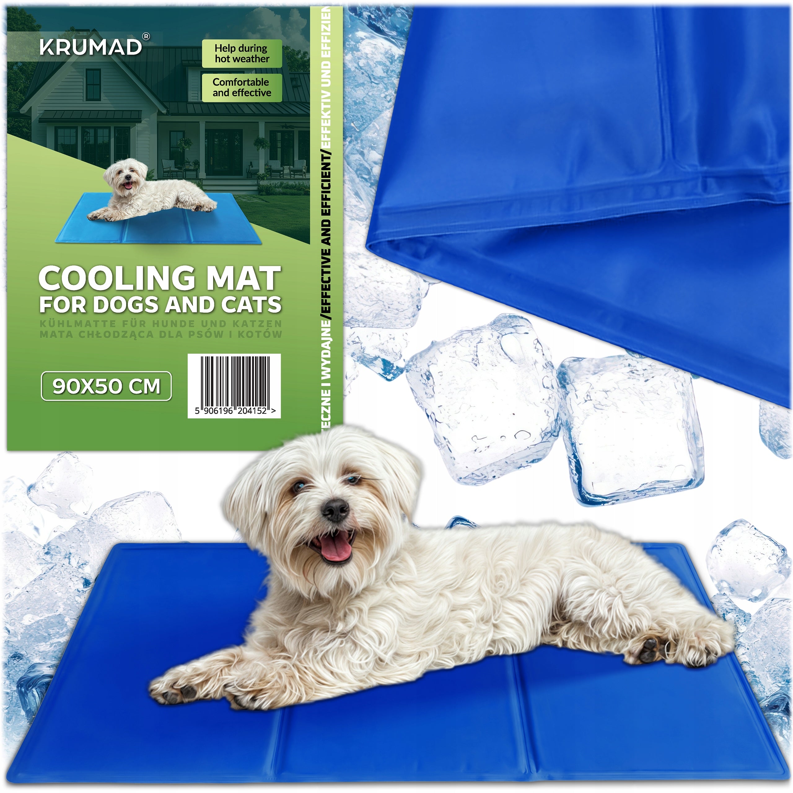 DOG COOLING MAT 90x50cm L GEL WATERPROOF DOG BED Manufacturer code KMDW121