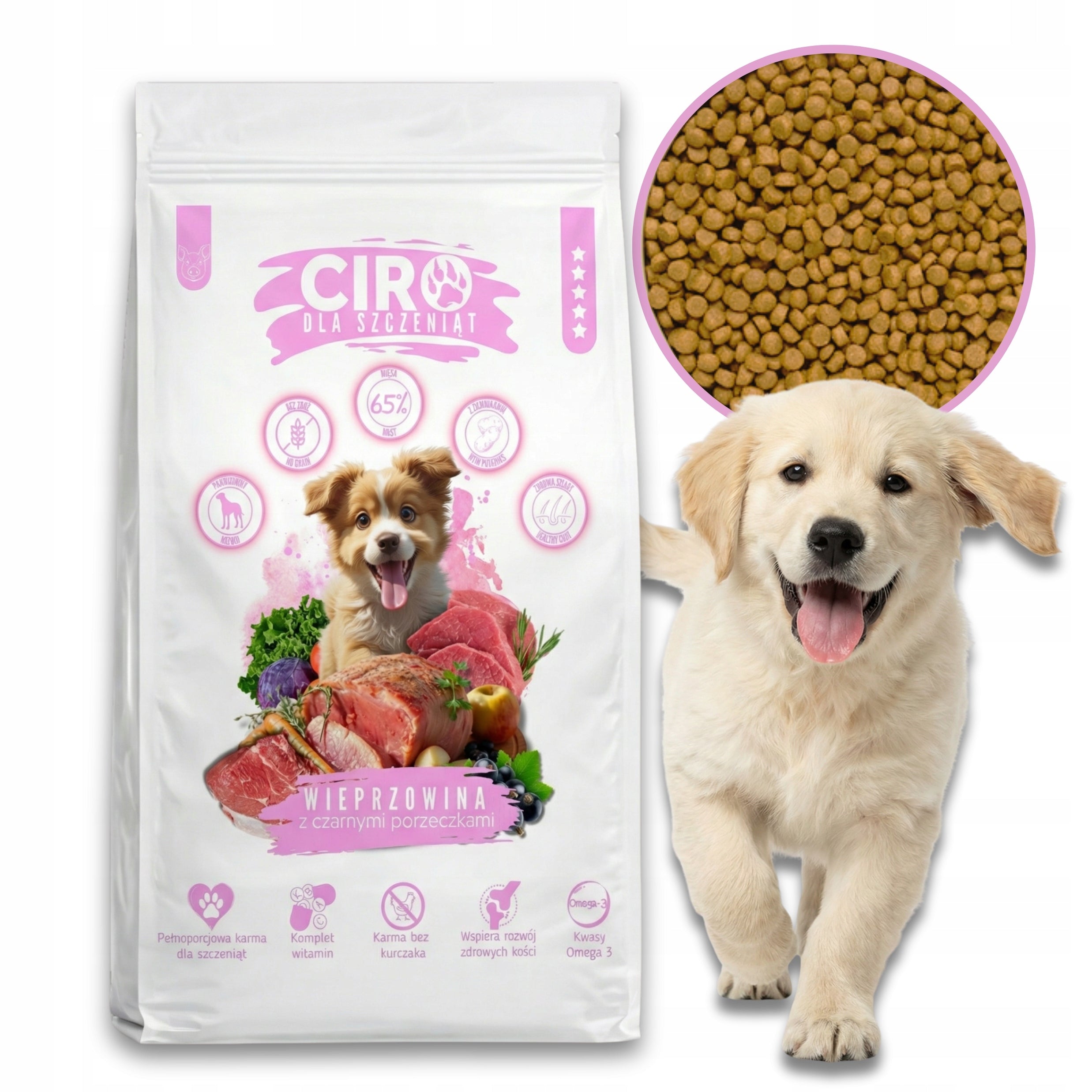DOG FOOD Ciro for puppies Pork Currant 5 kg Grain-free