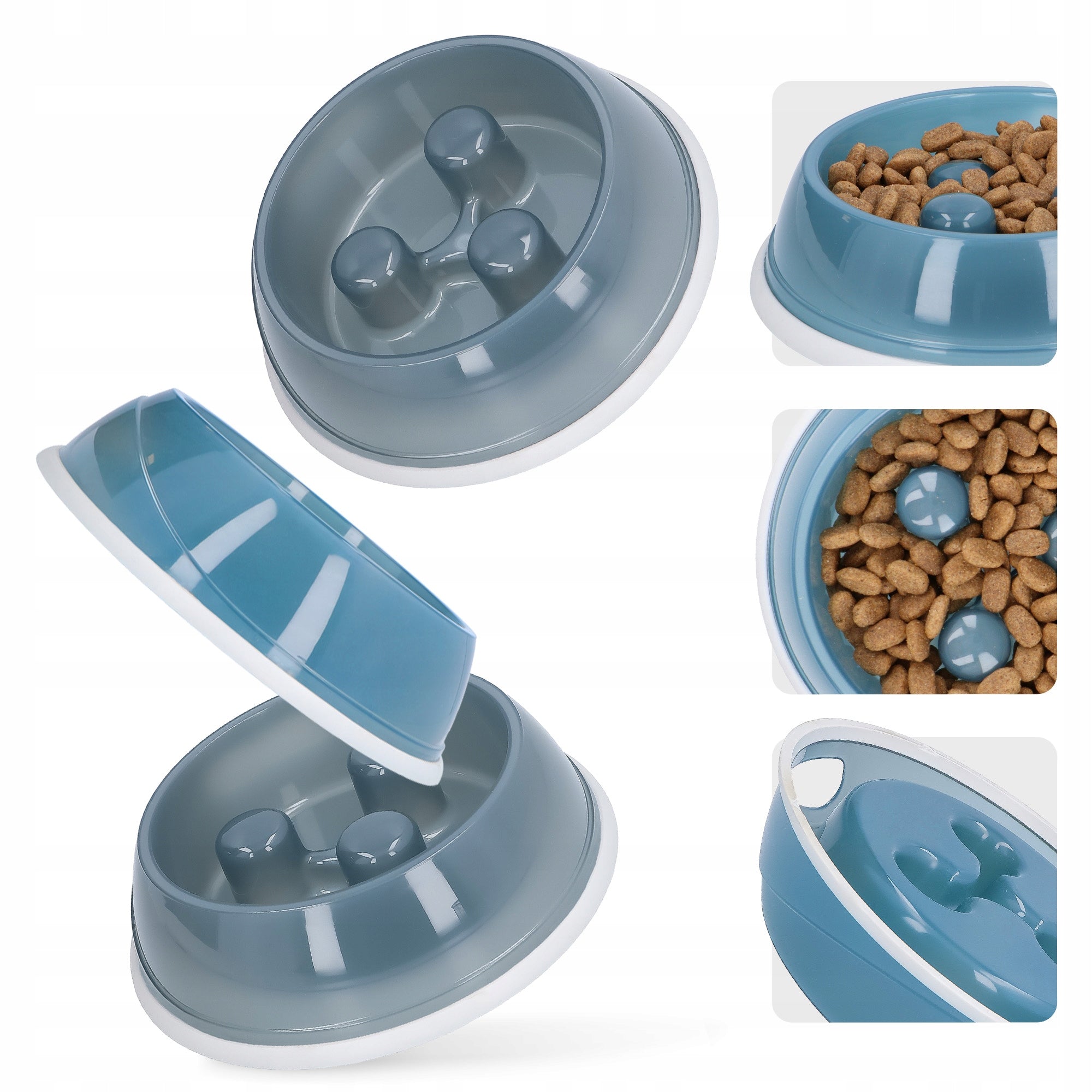 DOG FOOD SLOWING BOWL 0,9 l Plastic ANTI-SLIP PROTRUSION F8 Color blue