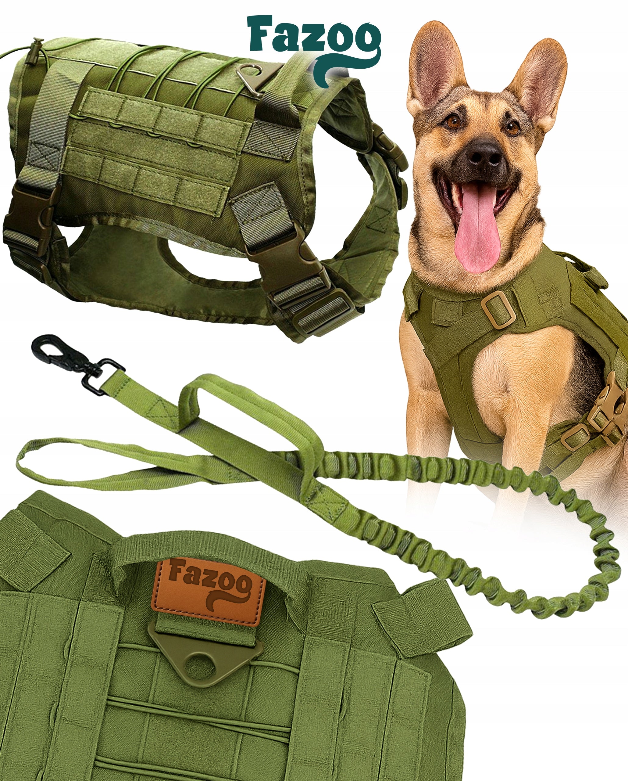DOG HARNESS GUARD with Lanyard Strong Tactical Military Lanyard 150cm Green Packaging status original