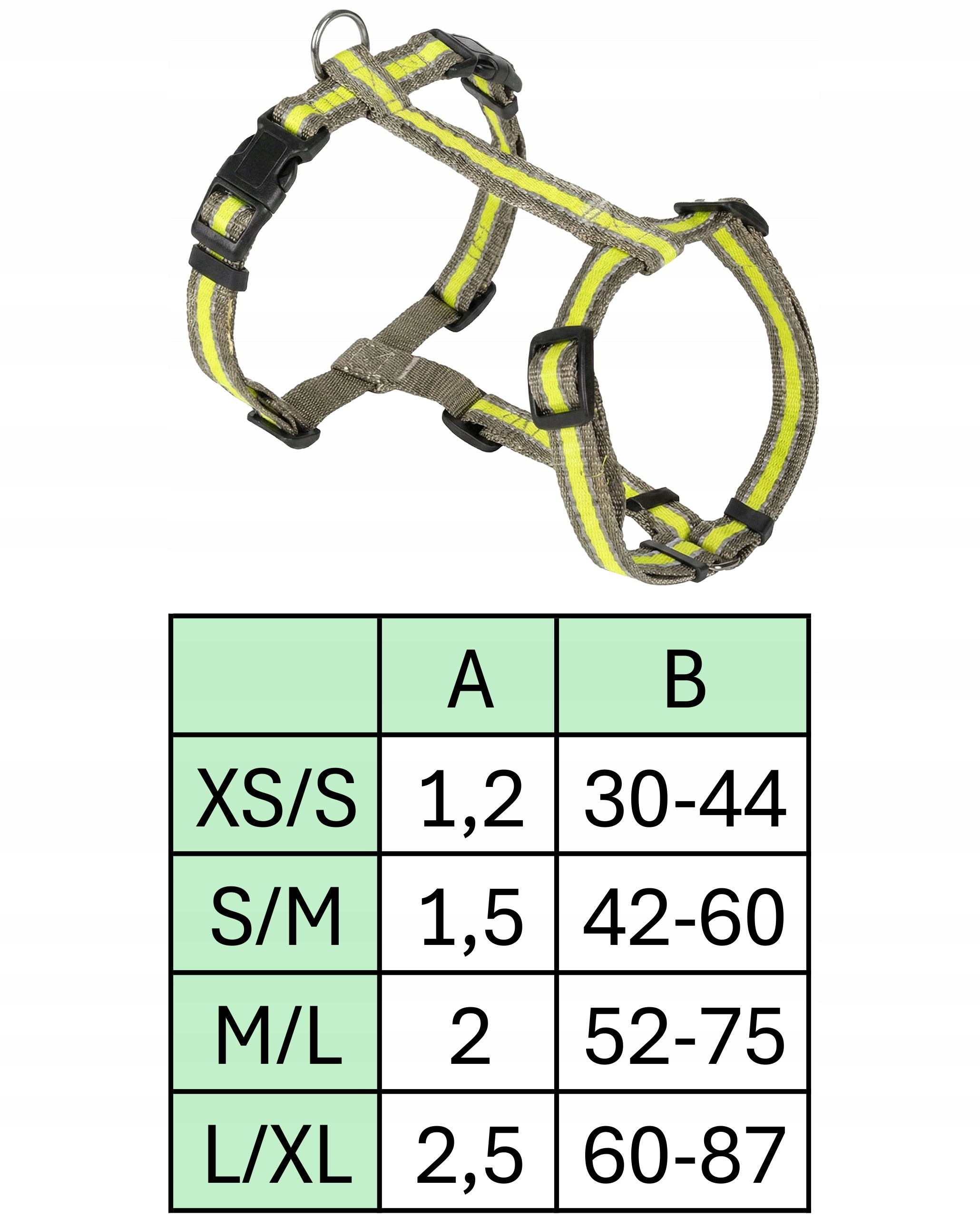 DOG HARNESS Strong Reflective Walking Adjustable Pressure-Free Yellow M/L Brand Fazoo