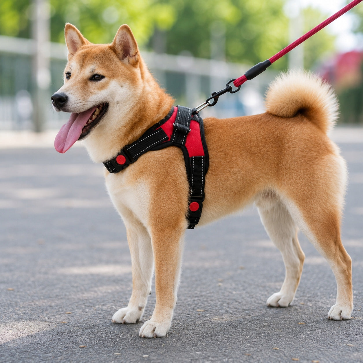 DOG HARNESS WALKING STRONG PRESSURE-FREE COMFORTABLE HANDLE 64-84cm size. L Trade name SZELKI SPACEROWE Profi ID