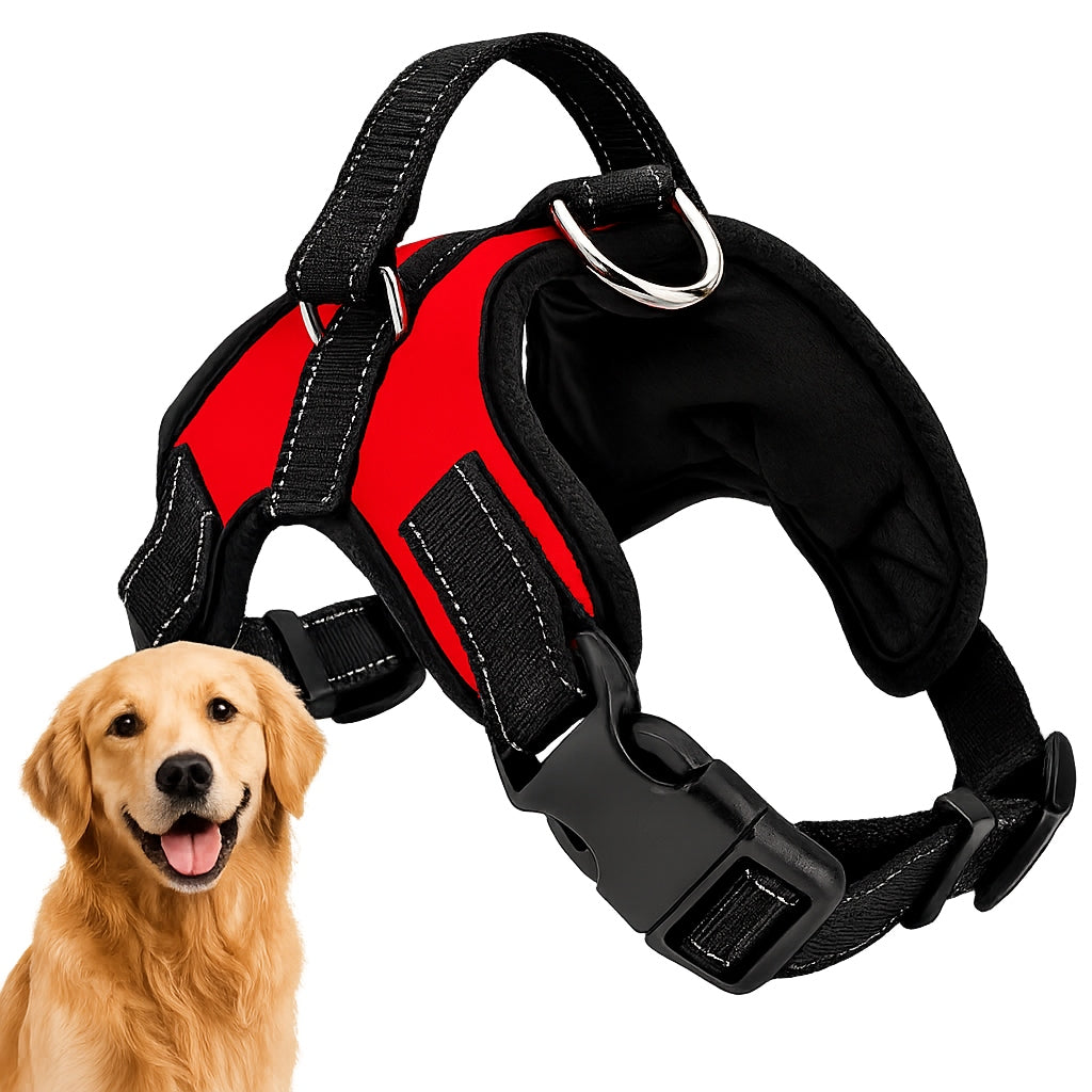 DOG HARNESS WALKING STRONG PRESSURE-FREE COMFORTABLE HANDLE 64-84cm size. L