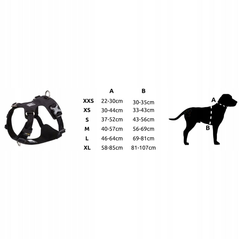 DOG HARNESS WATERPROOF LIGHTWEIGHT TRUELOVE ADVENTURE SOFT BLACK S Type adjustable