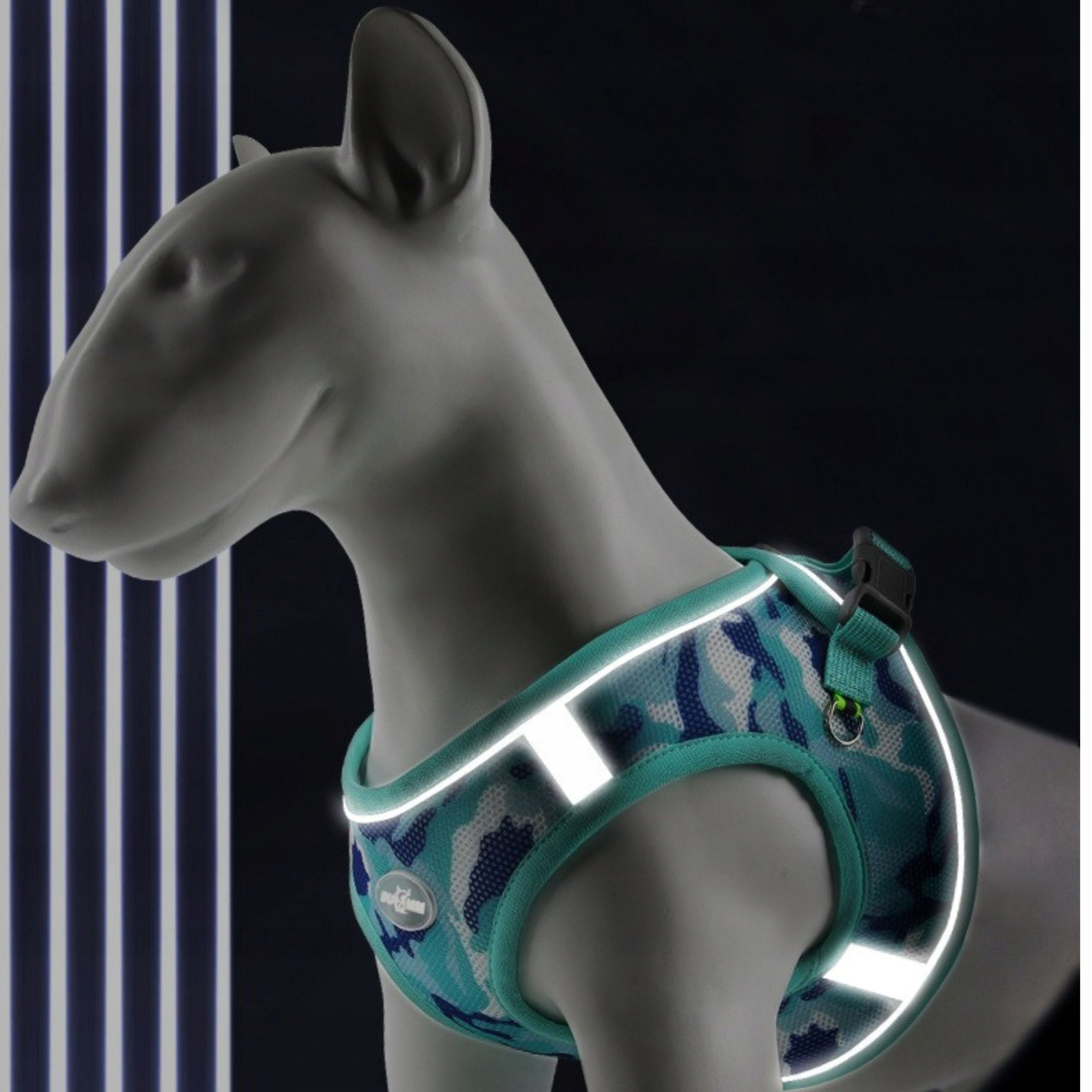DOG HARNESS strong reflective adjustable pressure-free durable turquoise S Trade name wygodne spacerowe S DLA PSA Yoka turkusowe średni etui pies Husky Bulldog