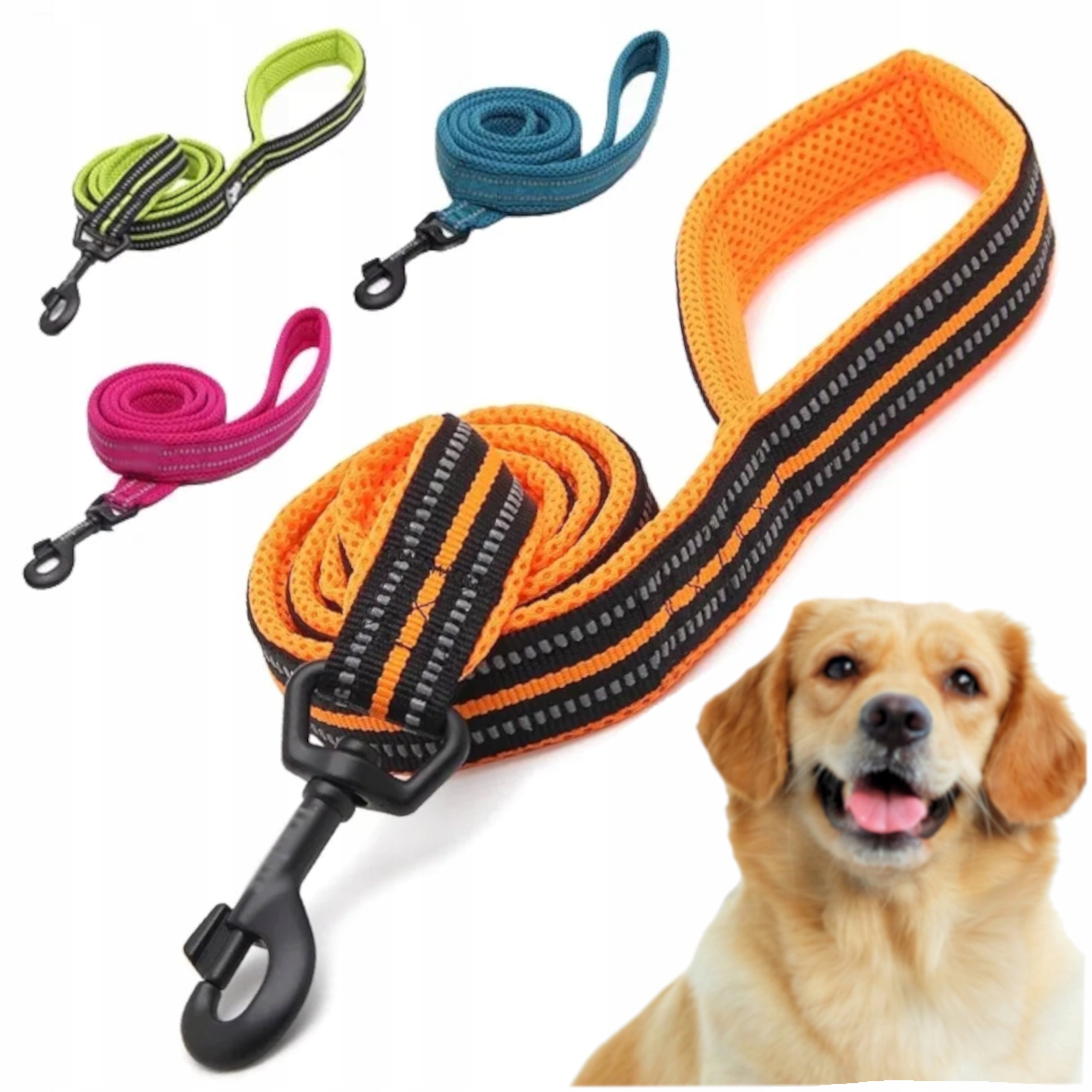 DOG LEASH 1,2 M REFLECTIVE LIGHT VERY STRONG TRAINING REFLECTOR