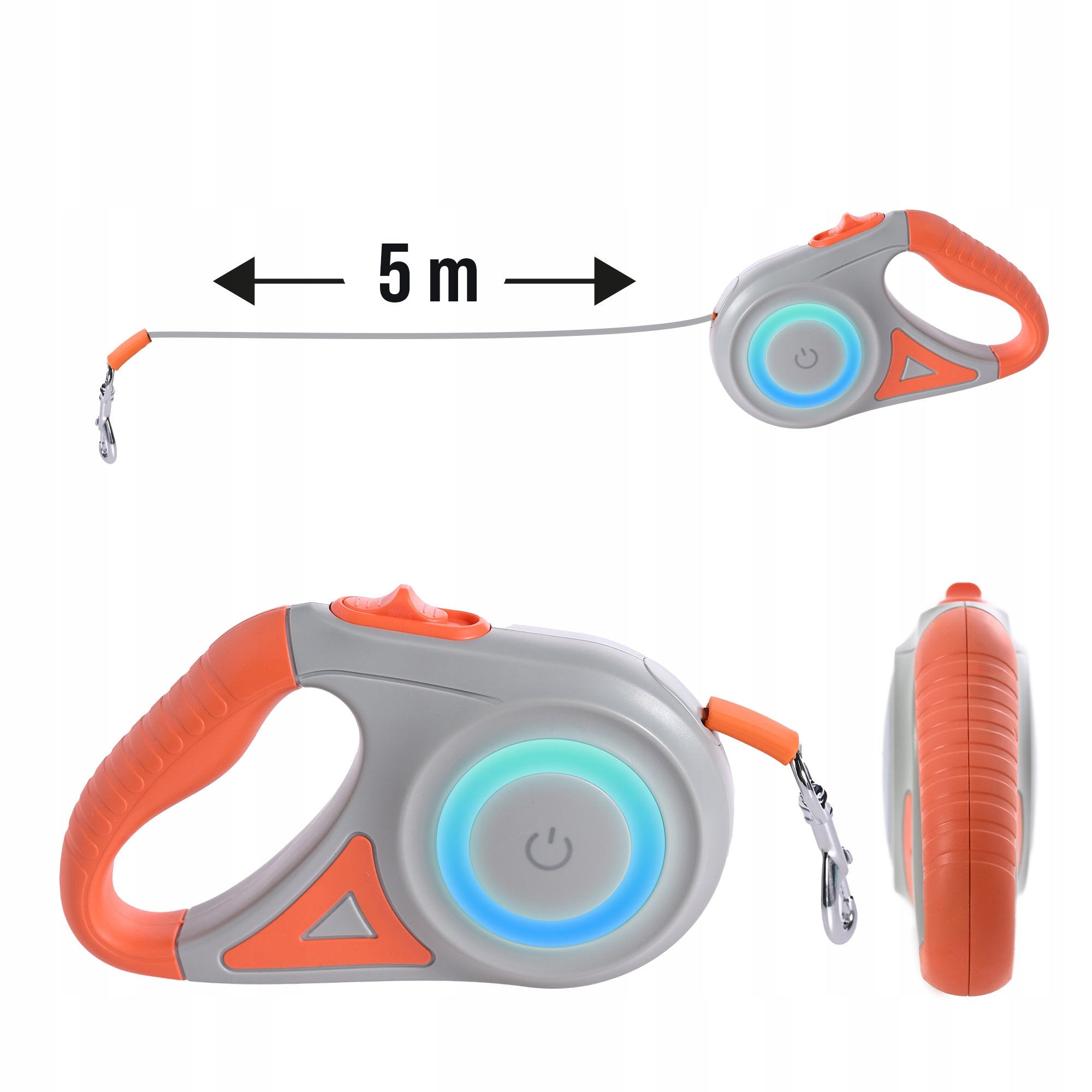 DOG LEASH AUTOMATIC TAPE STRONG 5M LOCK LED FLASHLIGHT ADJUSTABLE AFTER Trade name PupilPlanet