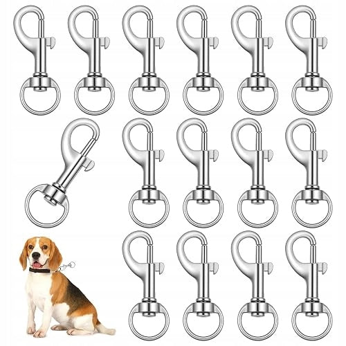DOG LEASH CARABINERS 16 PCS ROTATING METAL ZINC FOR HOME LEASH