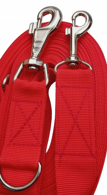 DOG LEASH, REVERSABLE, ADJUSTABLE, LARGE CARABINER, STRONG, 10M, RED Brand AlePiesio