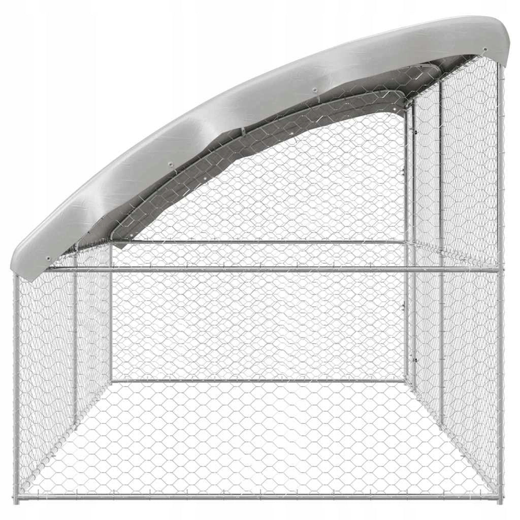 DOG PLAYPEN ENCLOSURE GALVANIZED STEEL LARGE SOLID4X2X2 M STEEL Length 400 cm