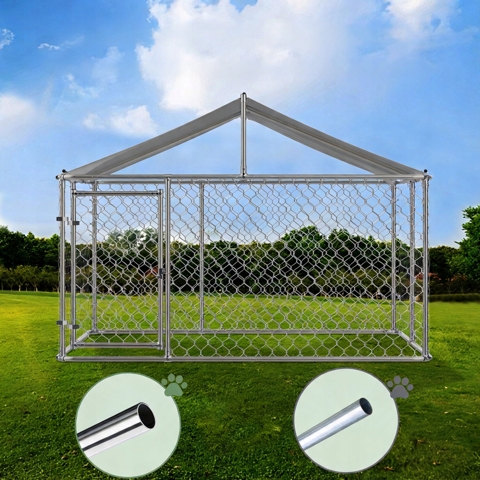 DOG PLAYPEN SPACIOUS WITH GALVANIZED STEEL ROOF AND SAFE GATE Brand no brand