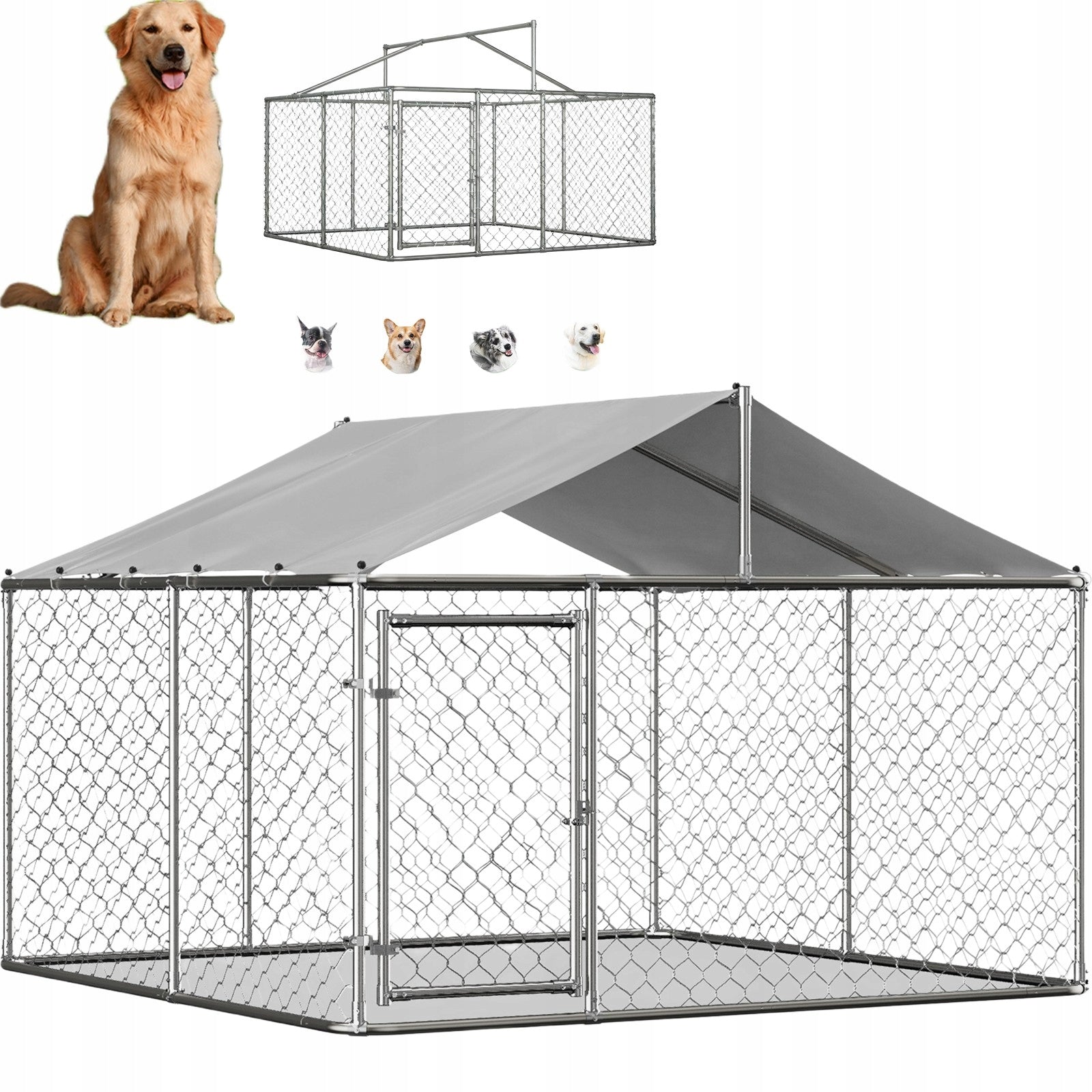 DOG PLAYPEN SPACIOUS WITH GALVANIZED STEEL ROOF AND SAFE GATE