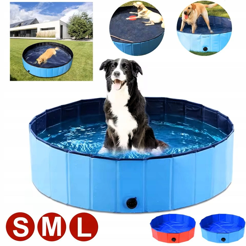 DOG POOL FOLDING GARDEN 80x30cm BLUE Height 30 cm