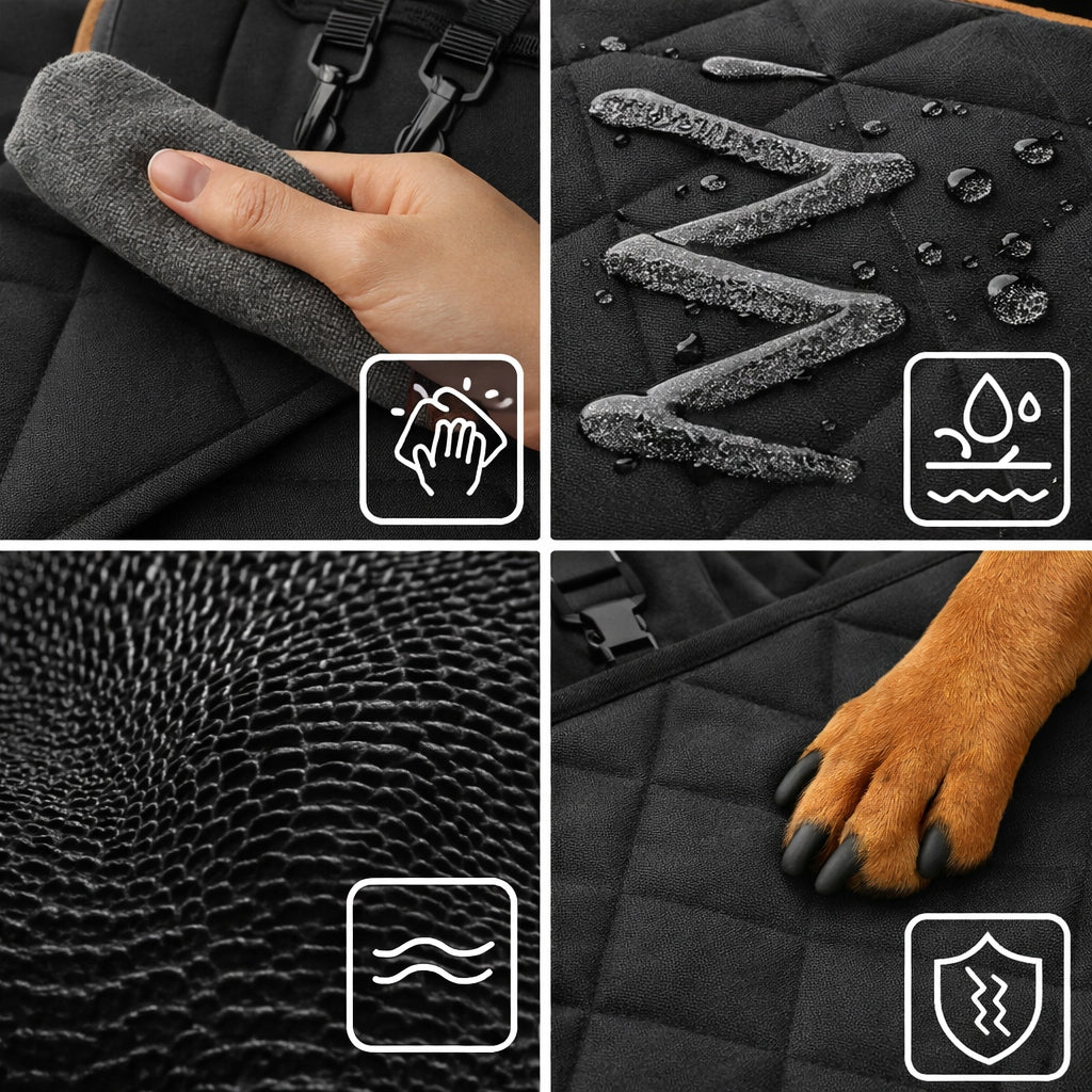 DOG PROTECTIVE MAT FOR CAR 4IN1 COUCH COVER BLACK Brand Ikonka