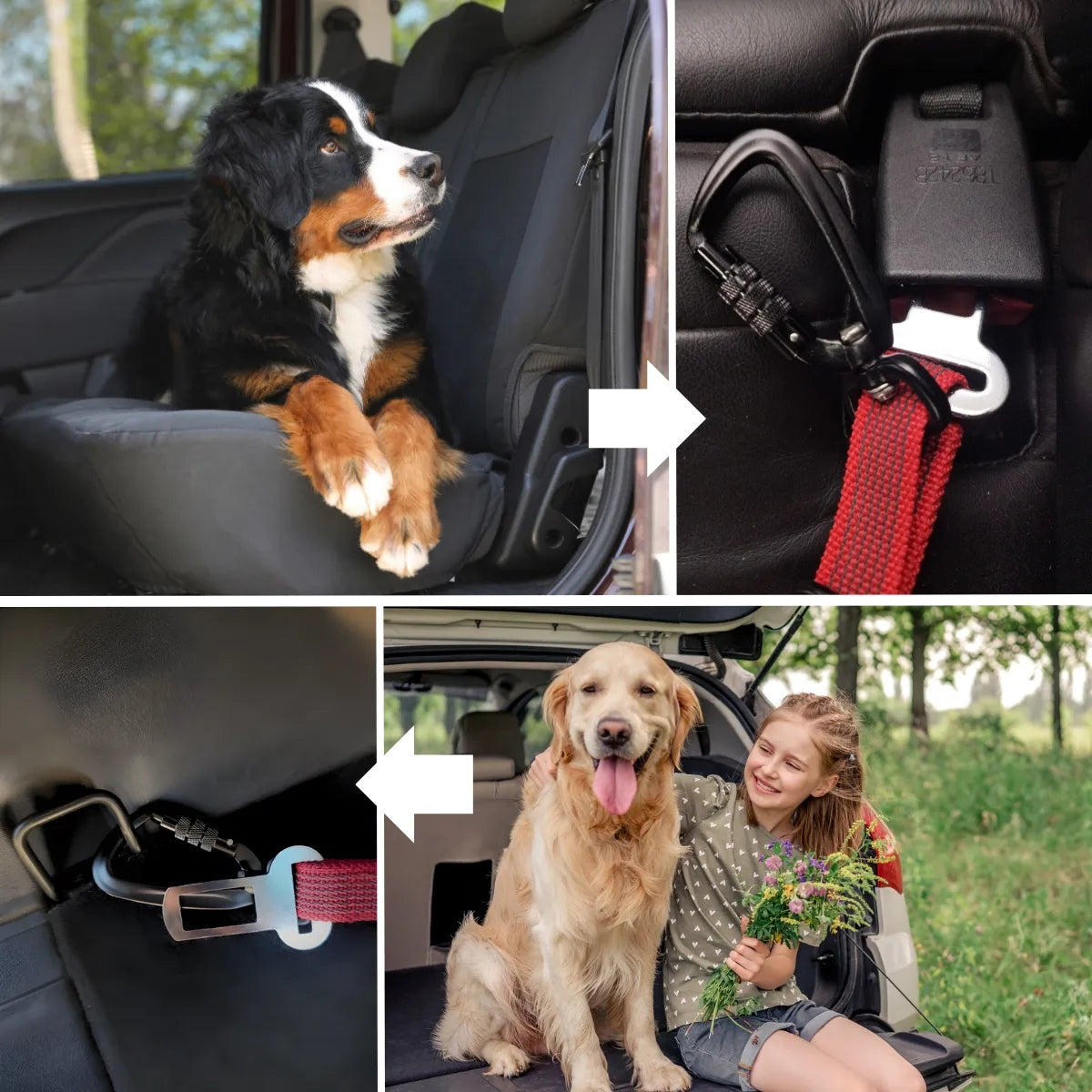 DOG SEAT BELT FOR CAR ADJUSTABLE MEDIUM LARGE DOG BLACK Manufacturer code CAR-BLK-20-86T