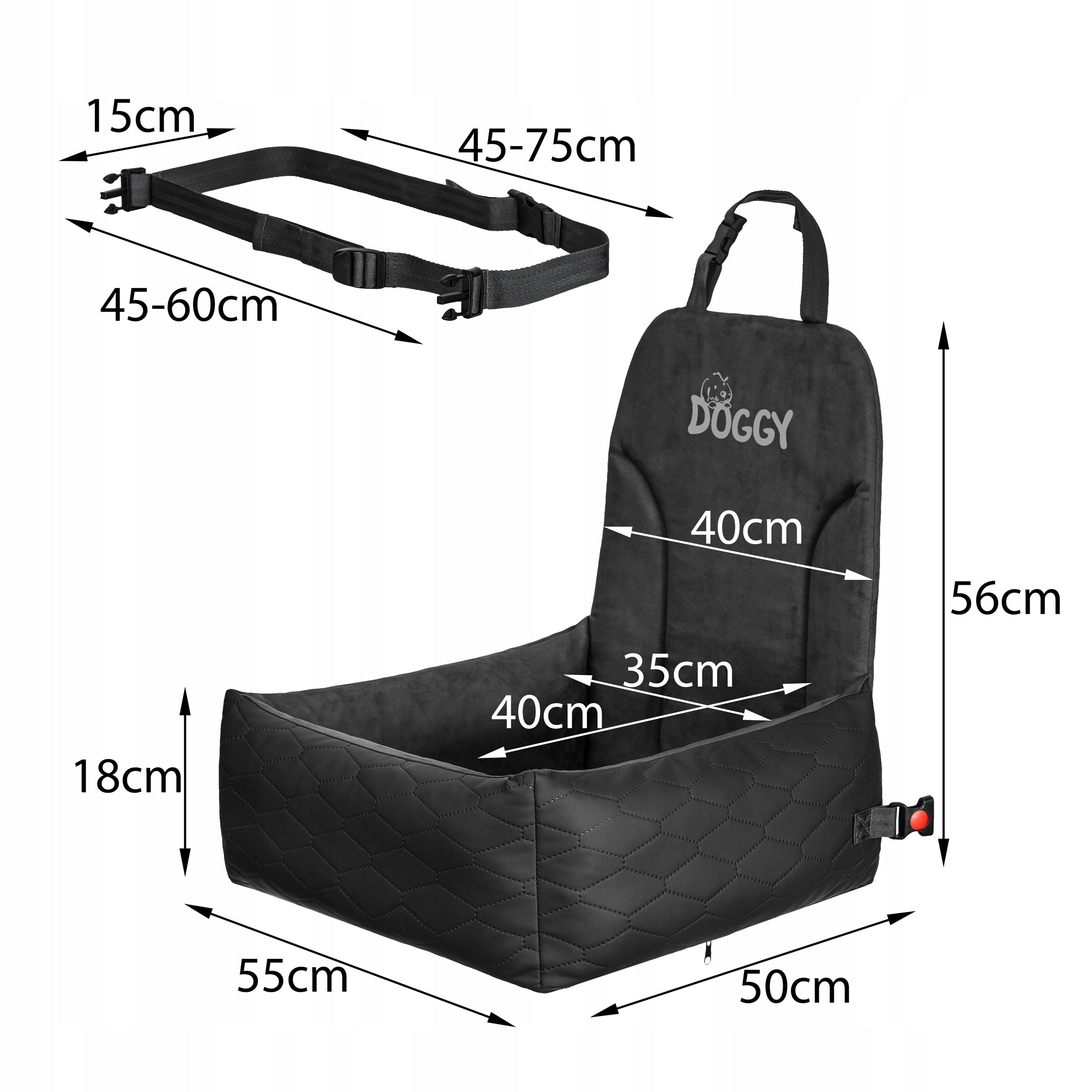 DOG SEAT - CAR TRANSPORTER FOR CAT DOG - Pull-down cover Main material fabric