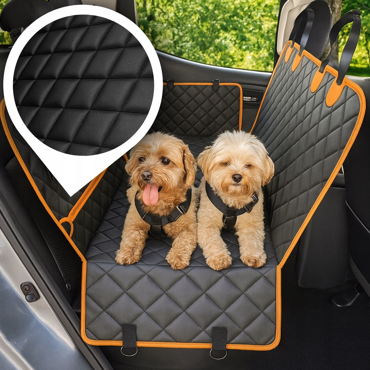 DOG SEAT COVER FOR CAR PREMIUM WATERPROOF STRONG Main material fabric