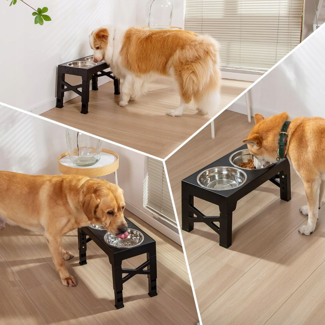 DOG STAND BOWL ADJUSTABLE DOUBLE METAL WATER BOWL STAND Packaging status original