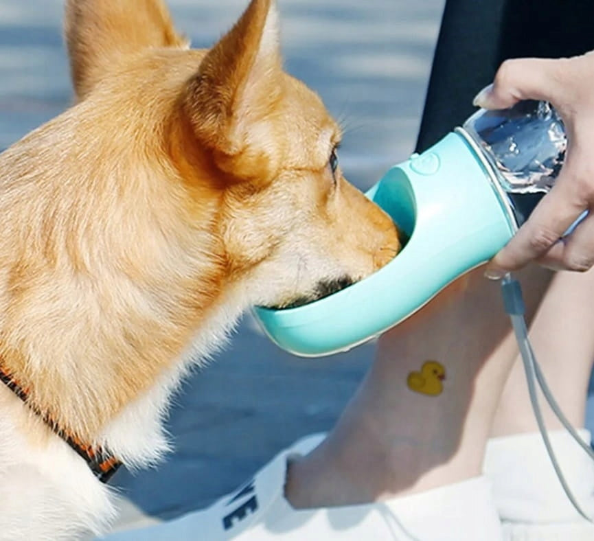 DOG WATER BOTTLE DRINKER TRAVEL BOWL WATER BOTTLE FOOD 3in1 Packaging status original