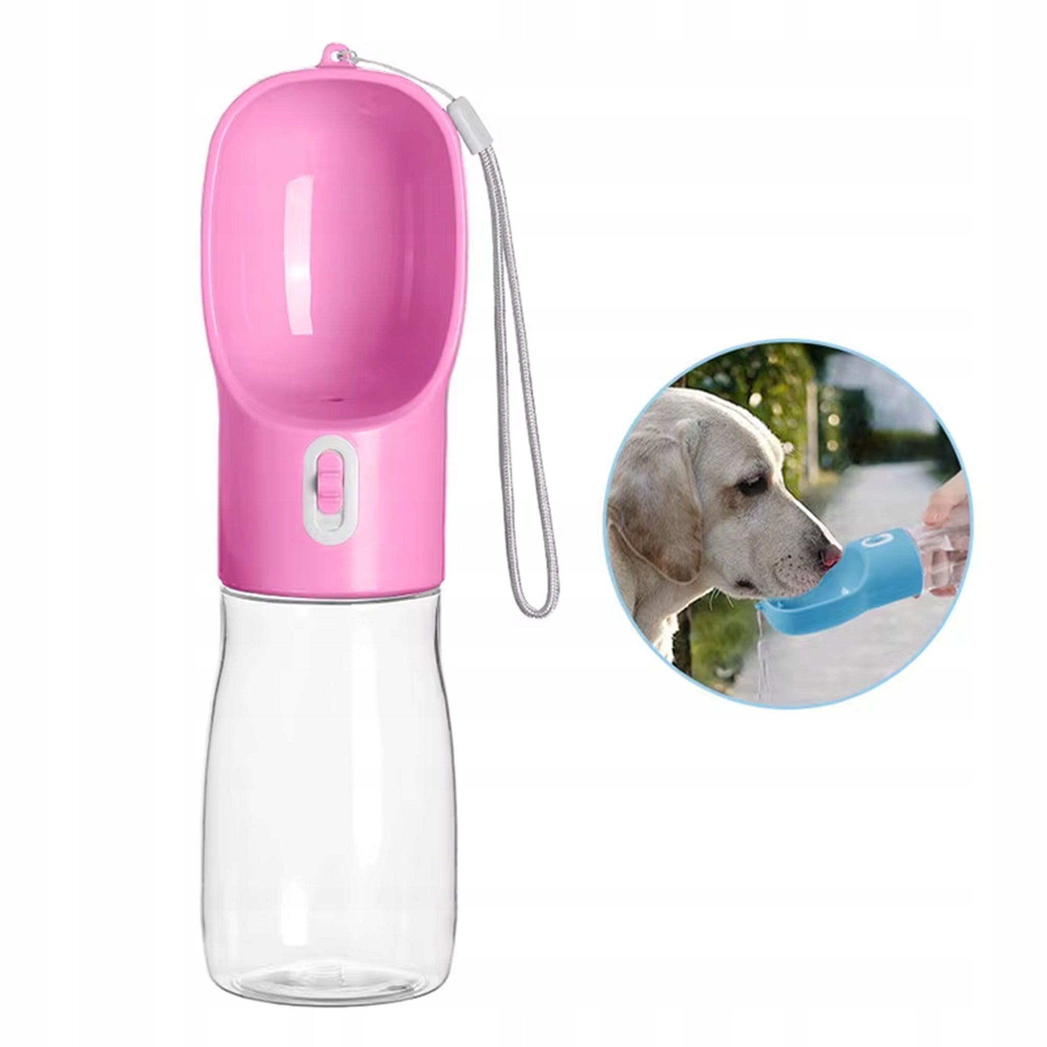 DOG WATER BOTTLE TOURIST DRINKER WATER BOTTLE TRAVEL BOWL 550ml ROSES