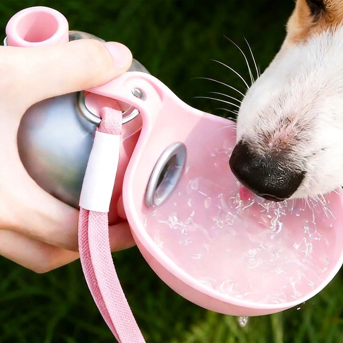 DOG WATER BOTTLE TRAVEL BOWL FOLDING PINK Manufacturer code 4006743742272