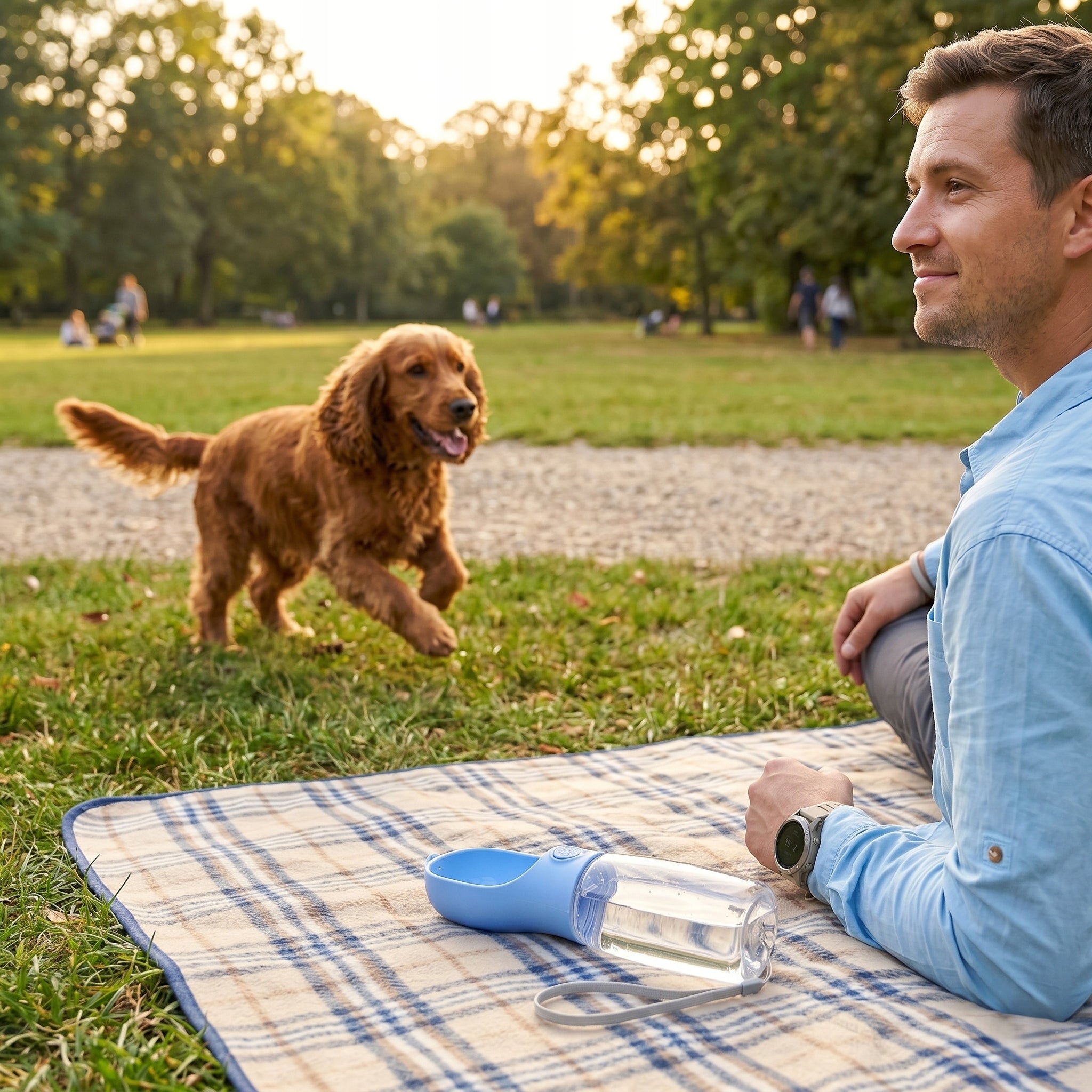 DOG WATER BOTTLE WITH BOWL TRAVEL PORTABLE DRINKER 350ml Brand no brand