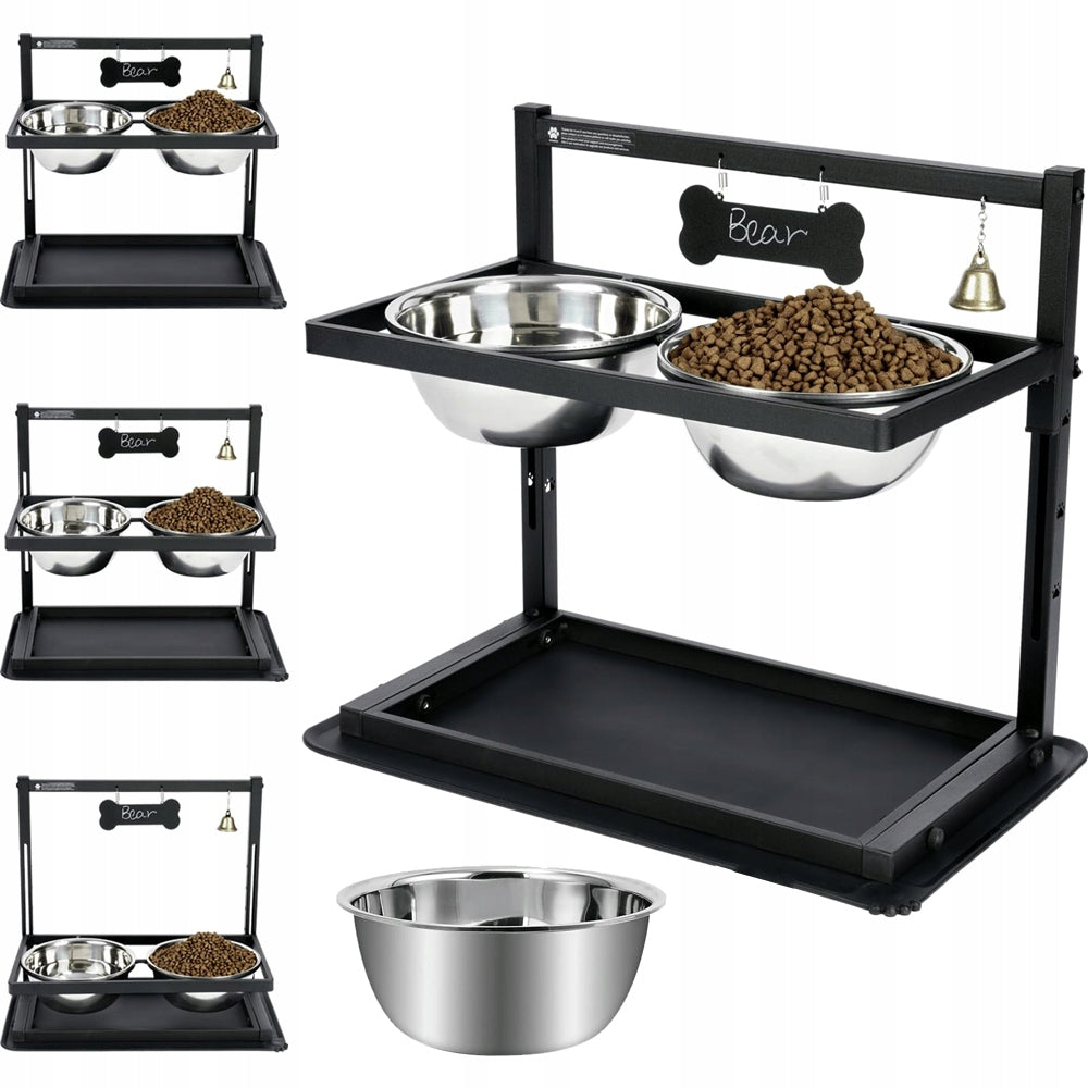 DOG WATER BOWL SET AND DOG FOOD BOWLS, ELEVATED BOWL Packaging status original