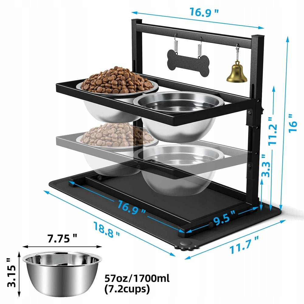 DOG WATER BOWL SET AND DOG FOOD BOWLS, ELEVATED BOWL Product weight with unit packaging 2.71 kg