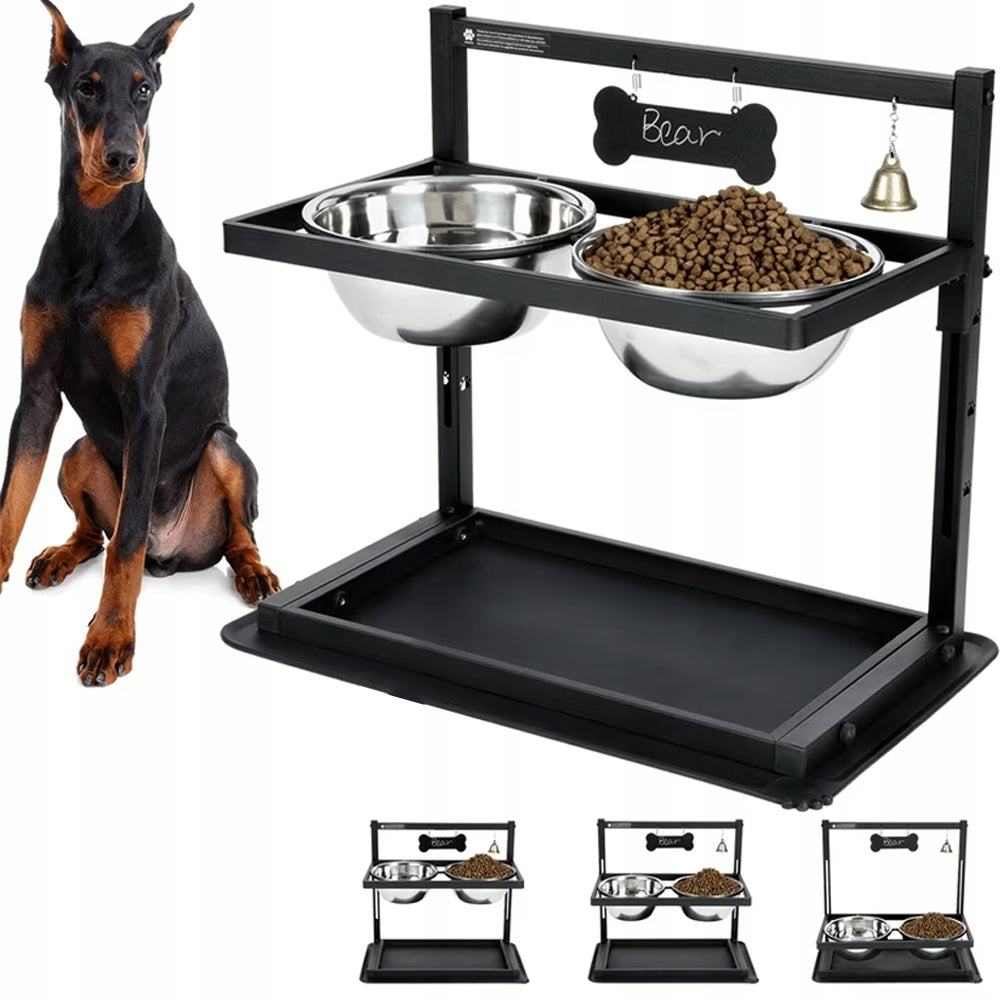 DOG WATER BOWL SET AND DOG FOOD BOWLS, ELEVATED BOWL