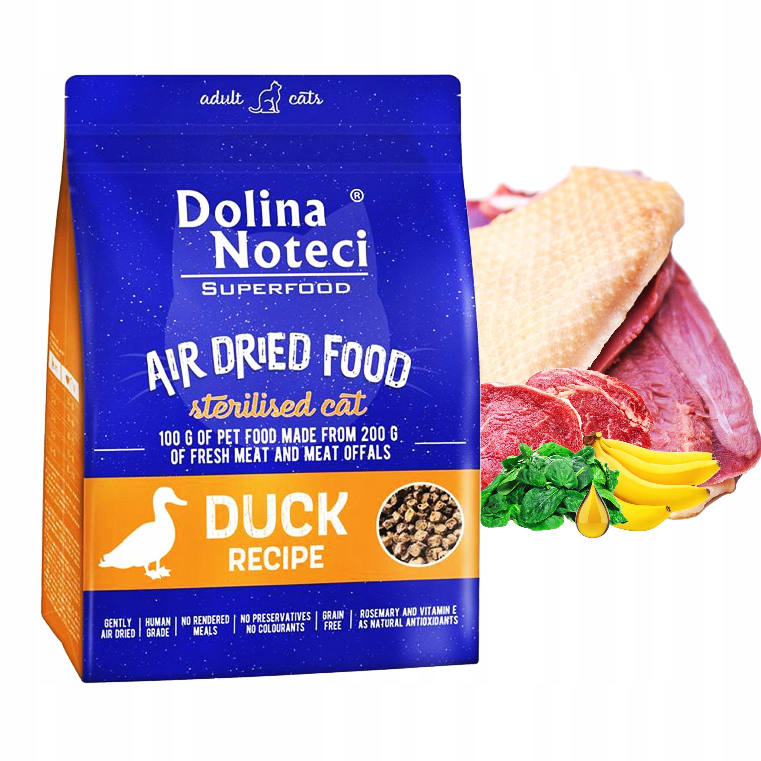 DOLINA NOTECI SUPERFOOD Sterilised Dry Cat Food Duck 1kg