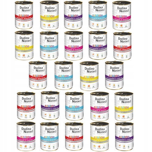 DOLINA NOTECI premium JUNIOR wet food for dogs MIX OF FLAVORS 24 x 400g