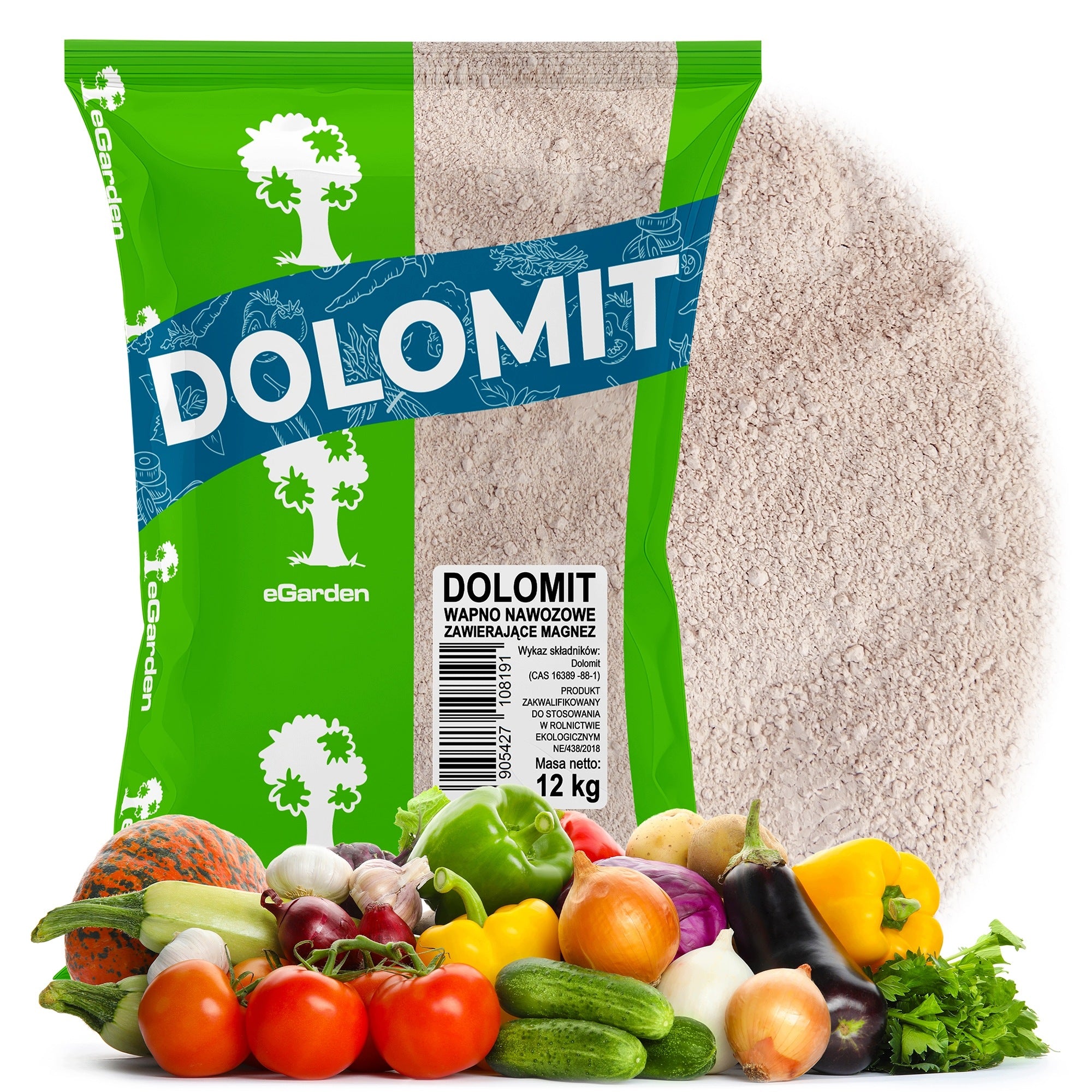 DOLOMIT 12 kg Magnesium Lime for Lawn Earth Vegetables Deacidification Garden