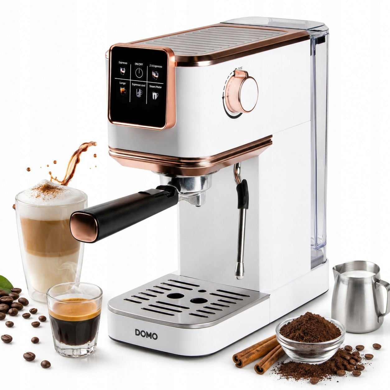 DOMO DO746K Coffee maker 1350W, 3in1, 20 bar, cappuccino espresso
